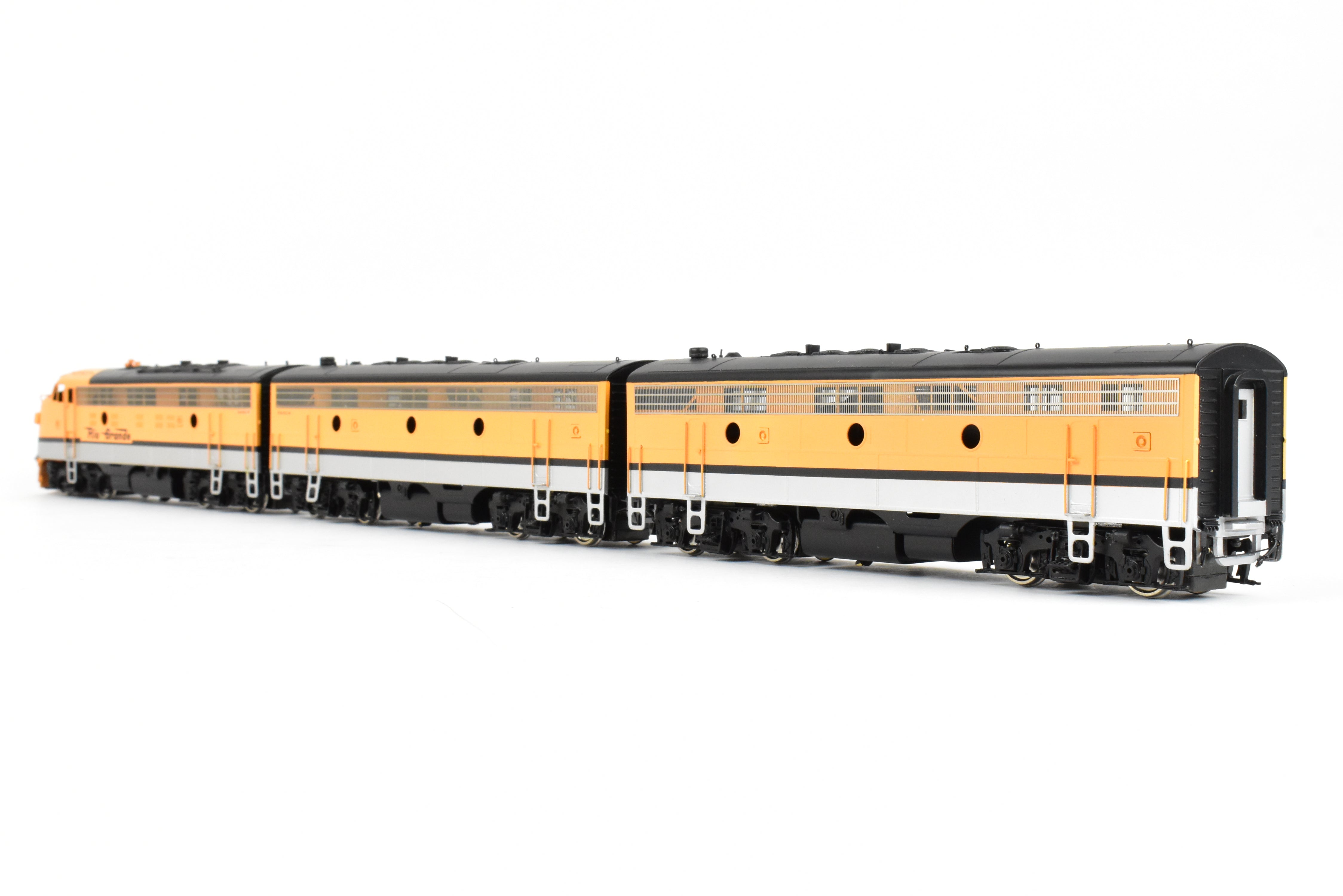HO Scale Brass Oriental Limited D&RGW Rio Grande EMD F9 A/B/B Set, 1750 HP Factory Painted