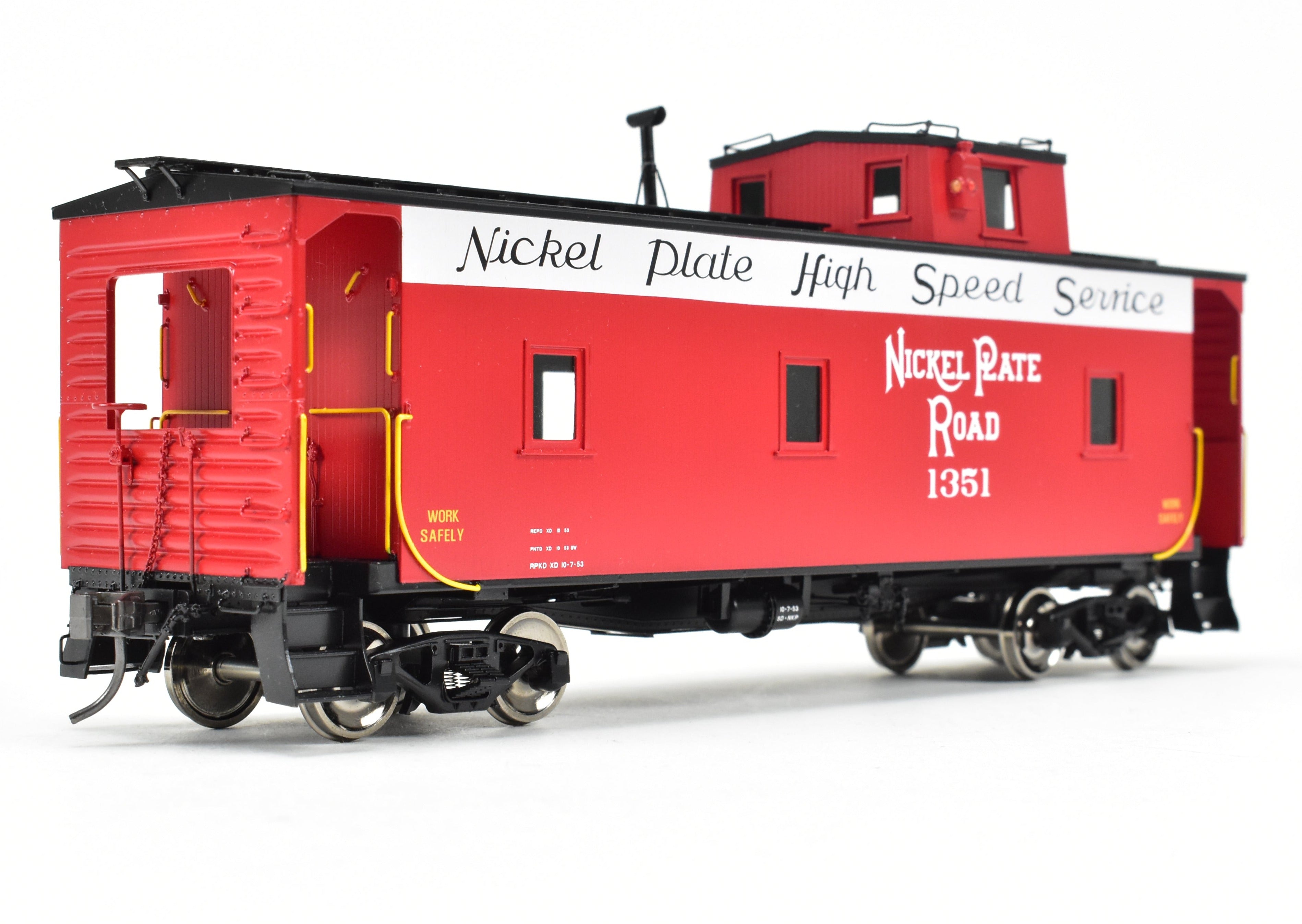 O Scale Model Train Collectible - Brass OMI (Overland Models, Inc.)/NPM NKP (Nickel Plate Road) 1300 Caboose with Factory Paint, Serial No. 1351, Without Original Box