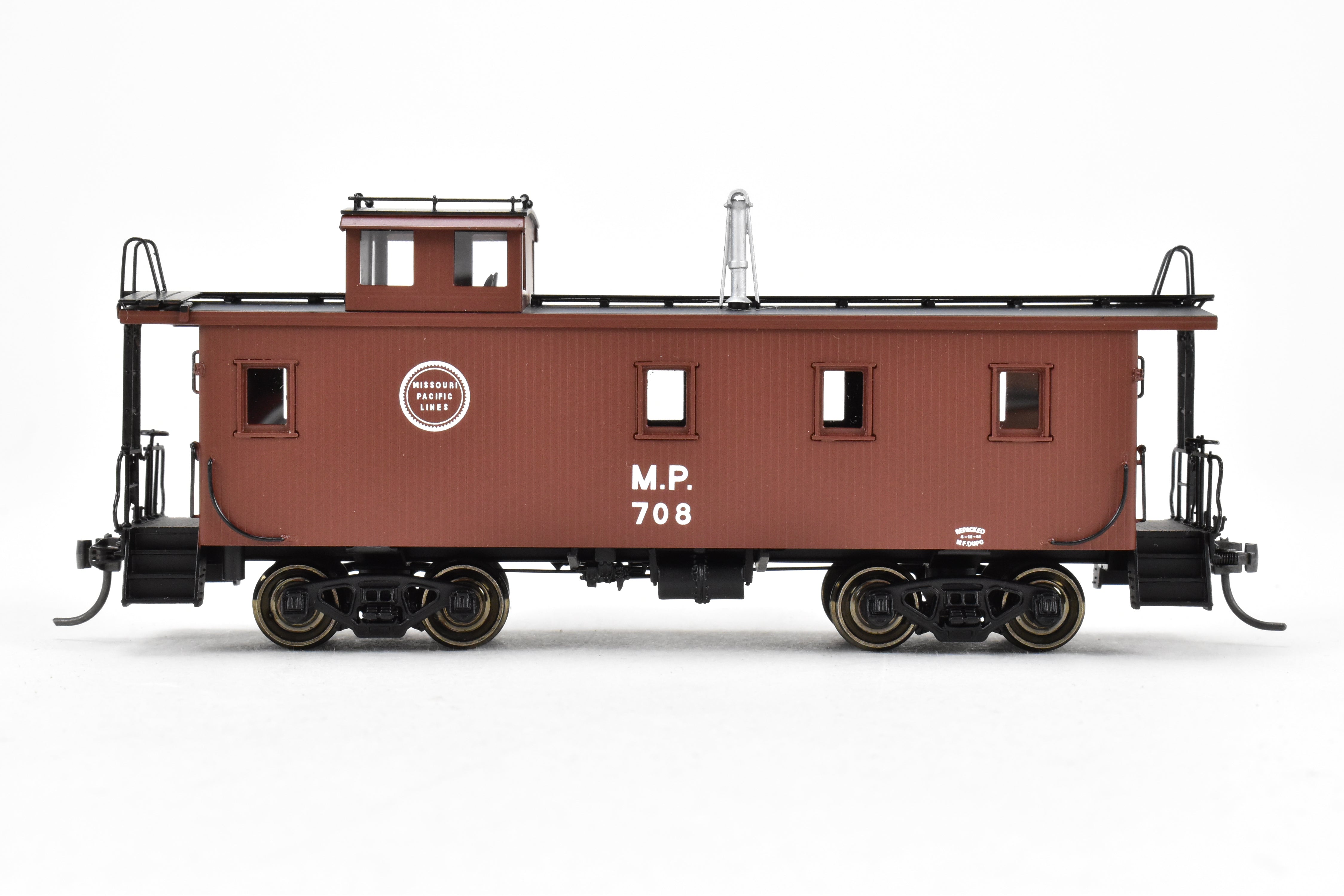 HO Scale Brass Missouri Pacific Wood - Side Caboose Model F/P #708 by Overland Models, Inc. (OMI)
