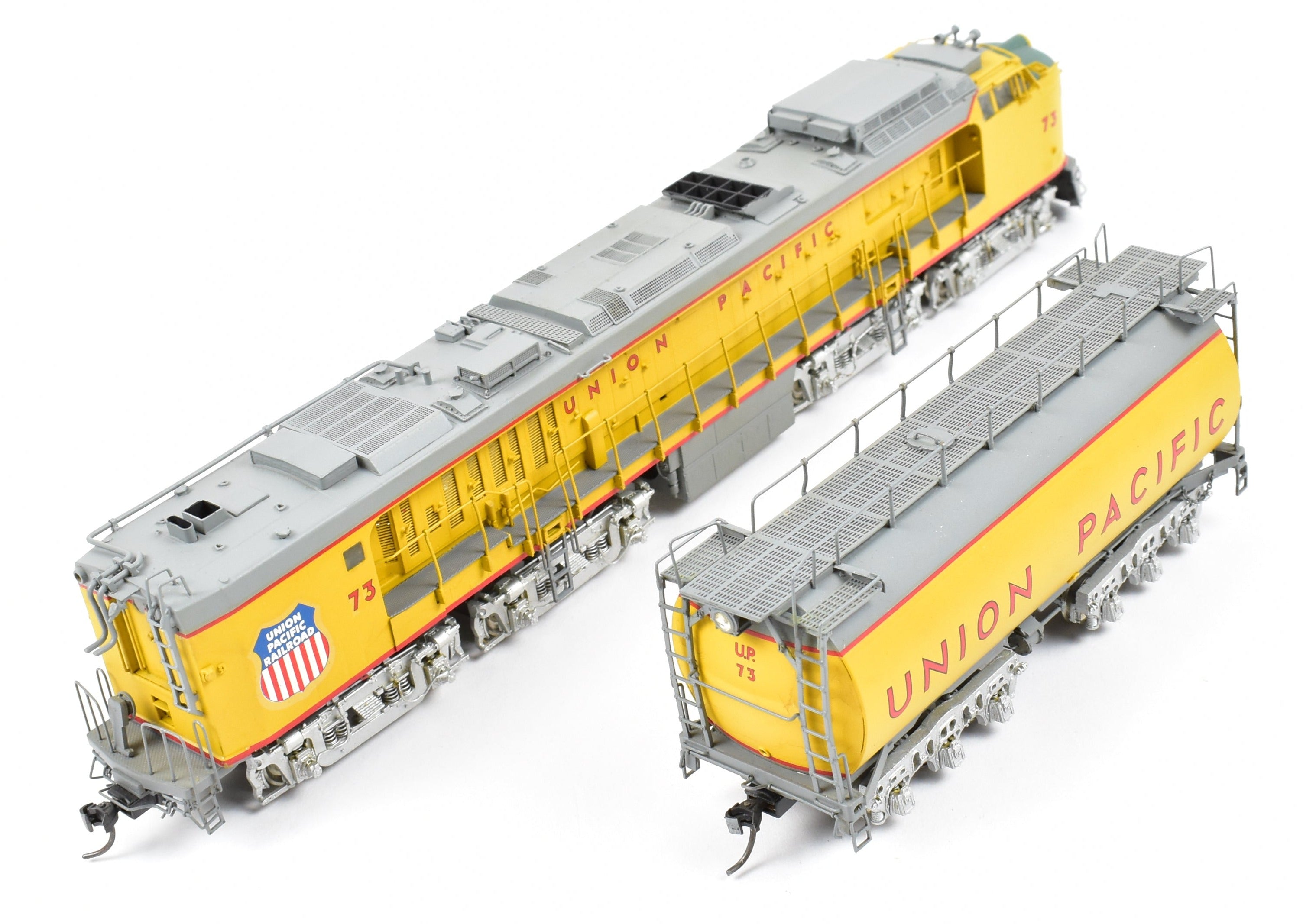 HO Brass OMI UP Union Pacific Veranda Turbine Round Tender #73 Custom Painted