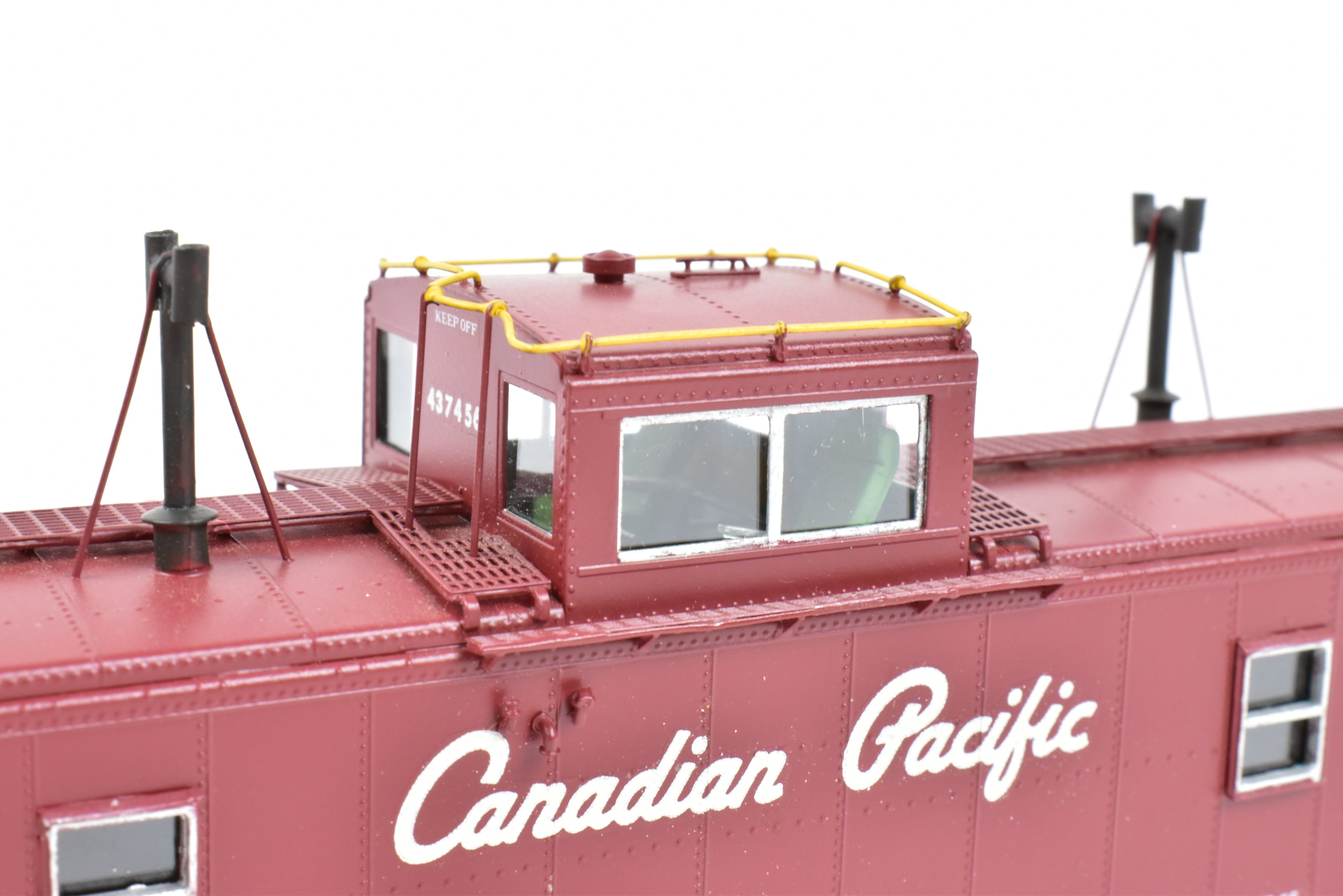 HO Scale Brass OMI - Overland Models, Inc. Canadian Pacific Railway Steel Caboose with Centered Straight Cupola Professionally Painted #437456