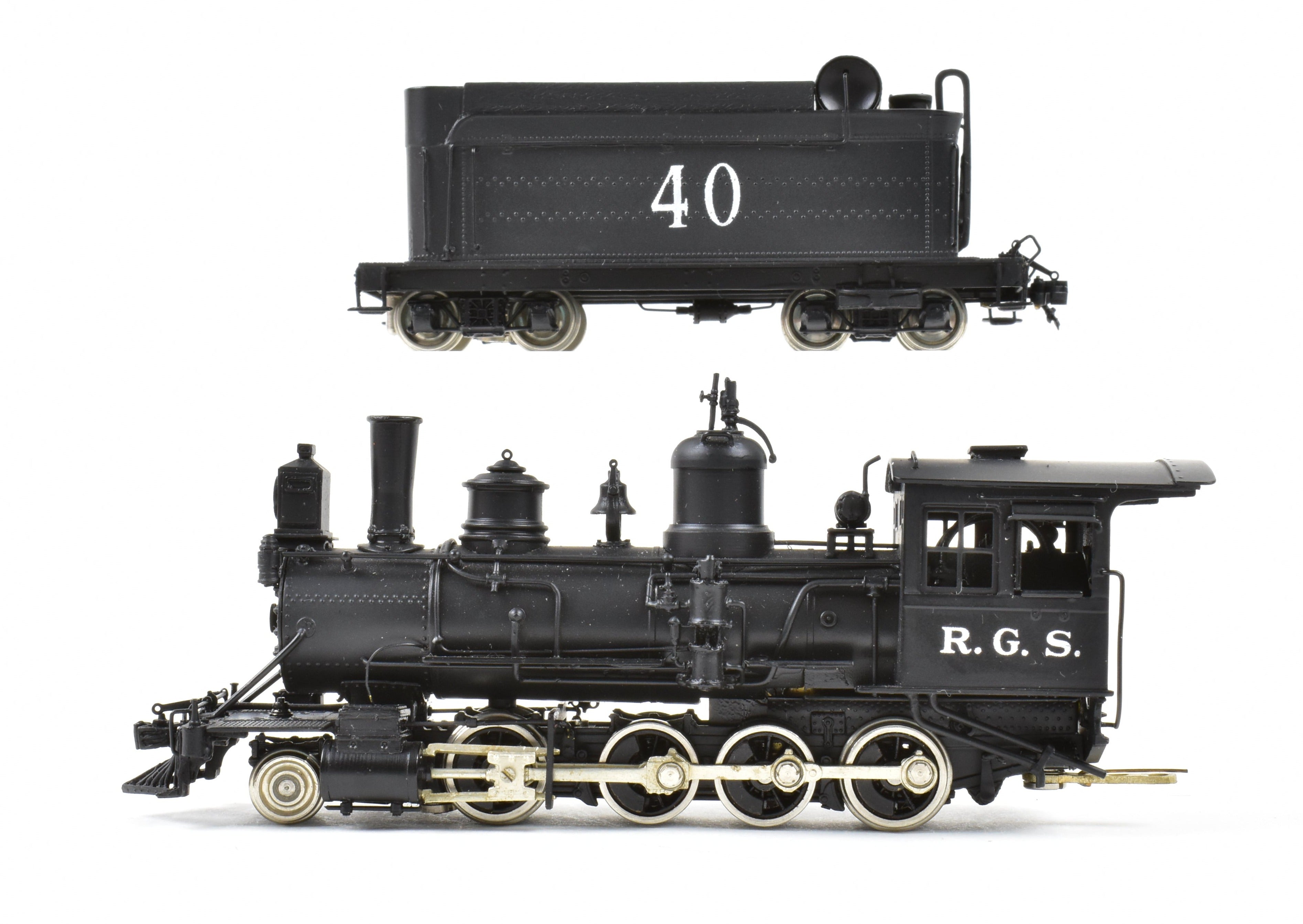 HOn3 Scale Brass Model Train - Key Imports RGS Rio Grande Southern C - 19 No. 40 2 - 8 - 0 Consolidation Factory - Painted Replica