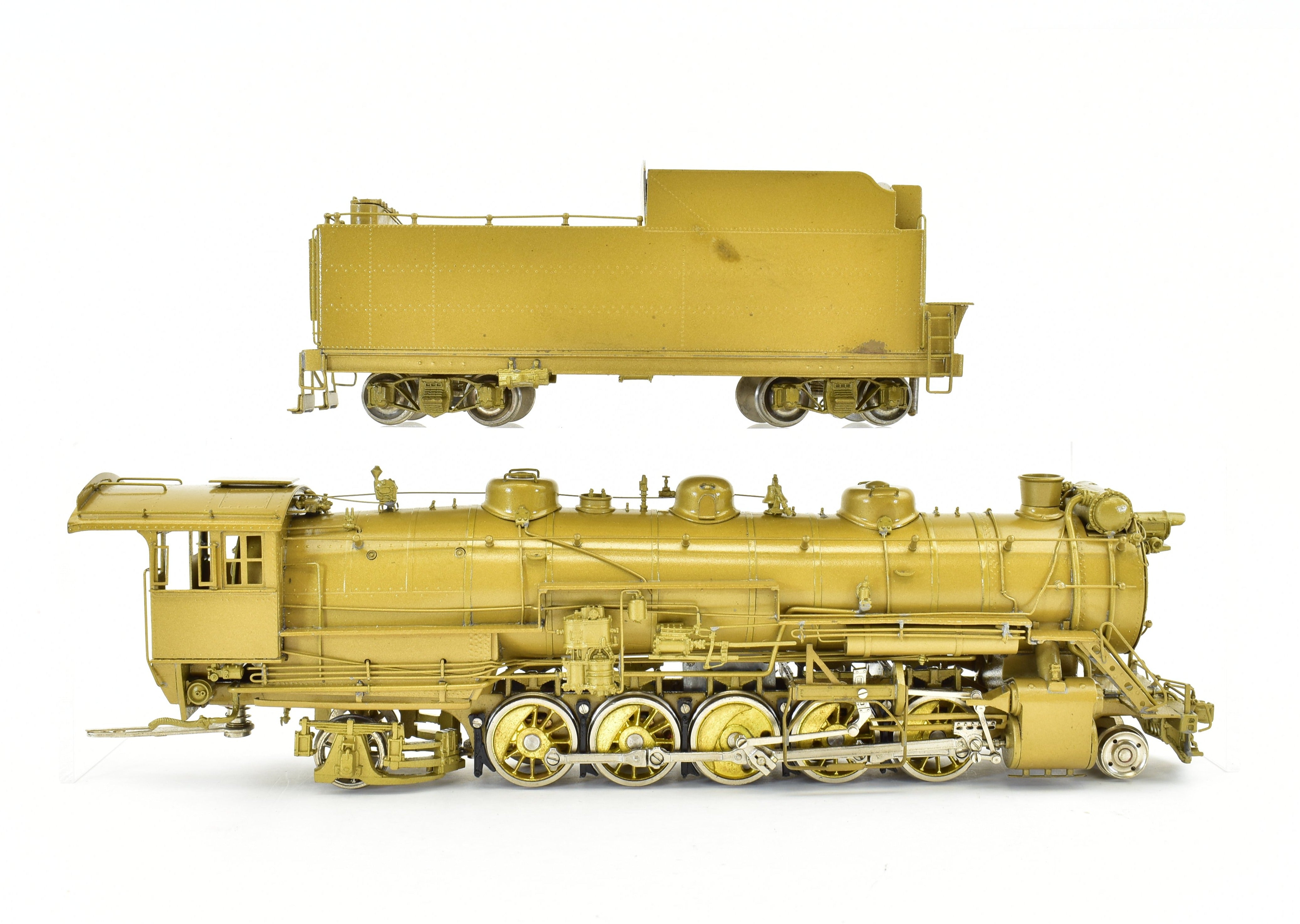 HO Scale Brass Model Train - Overland Models CB&Q - Burlington Route M-2a 2-10-2 Steam Locomotive with Elesco Feedwater Heater