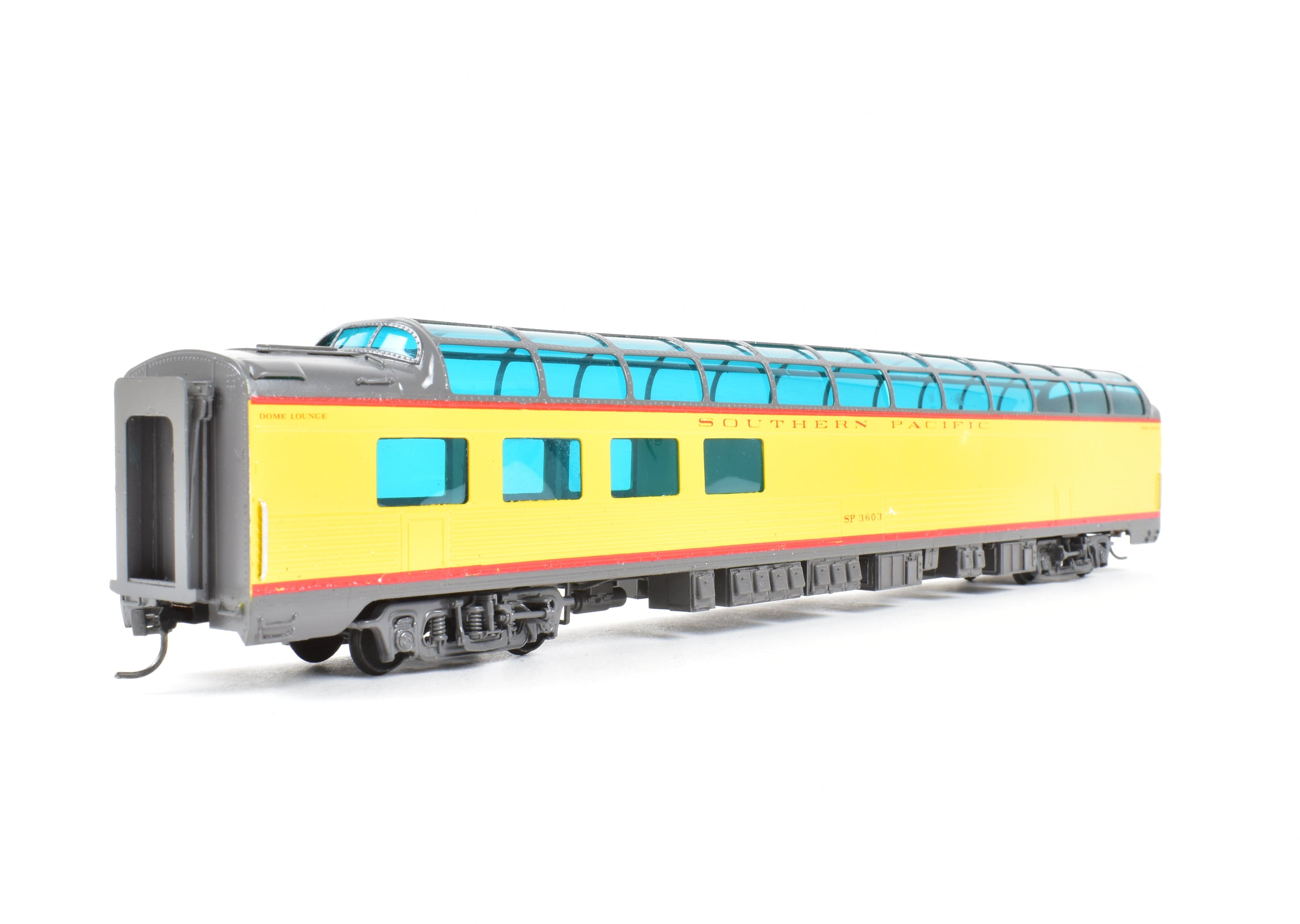 High - Quality HO Scale Brass Model Railroad Car - Southern Pacific 3/4 Dome #3603 with Corrugated Design, Custom Painted and Upgraded for Soho SP