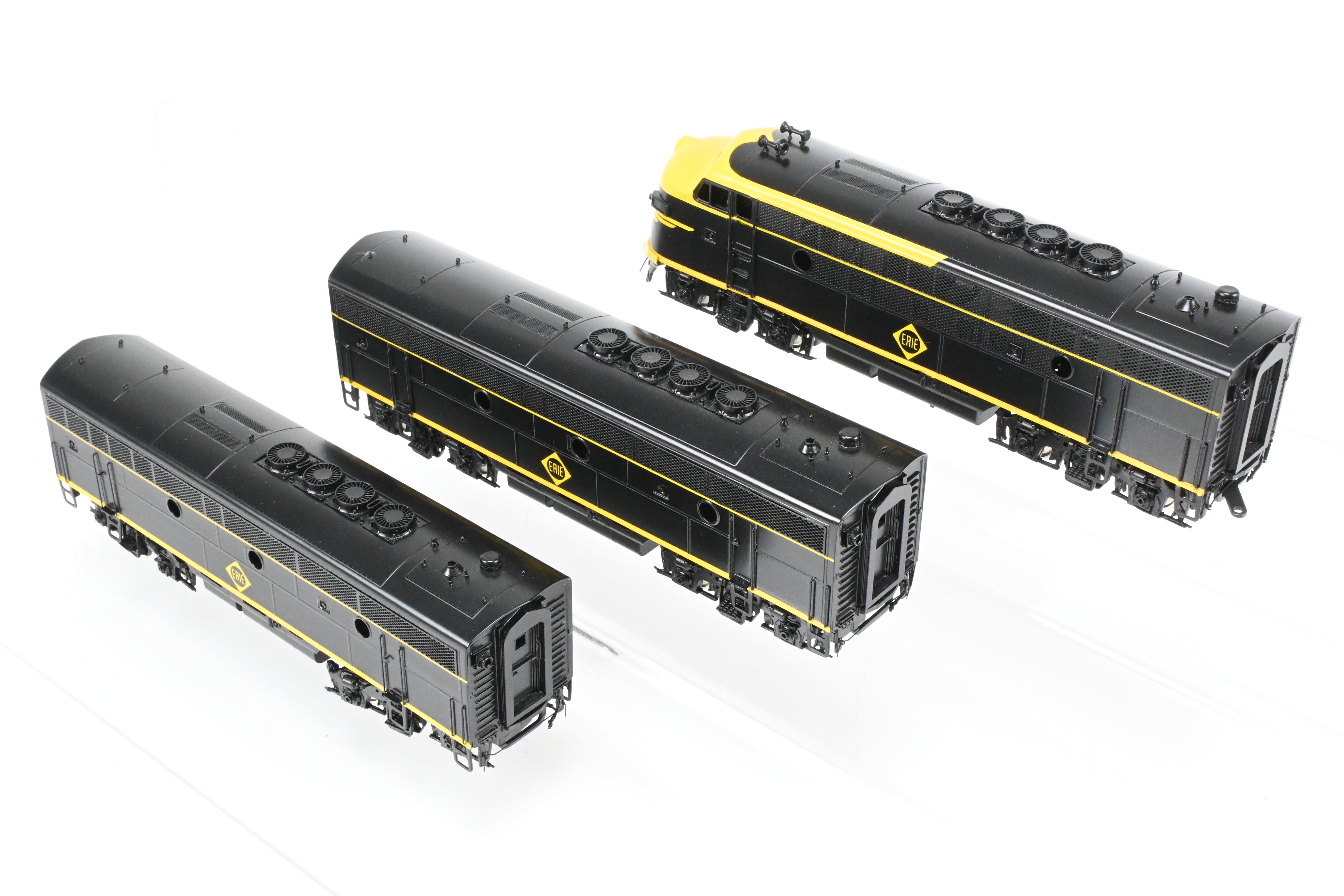 HO Scale Brass Erie Railroad EMD F3A/F3B/F3A 1500 HP Phase II/III FP Set by Oriental Limited