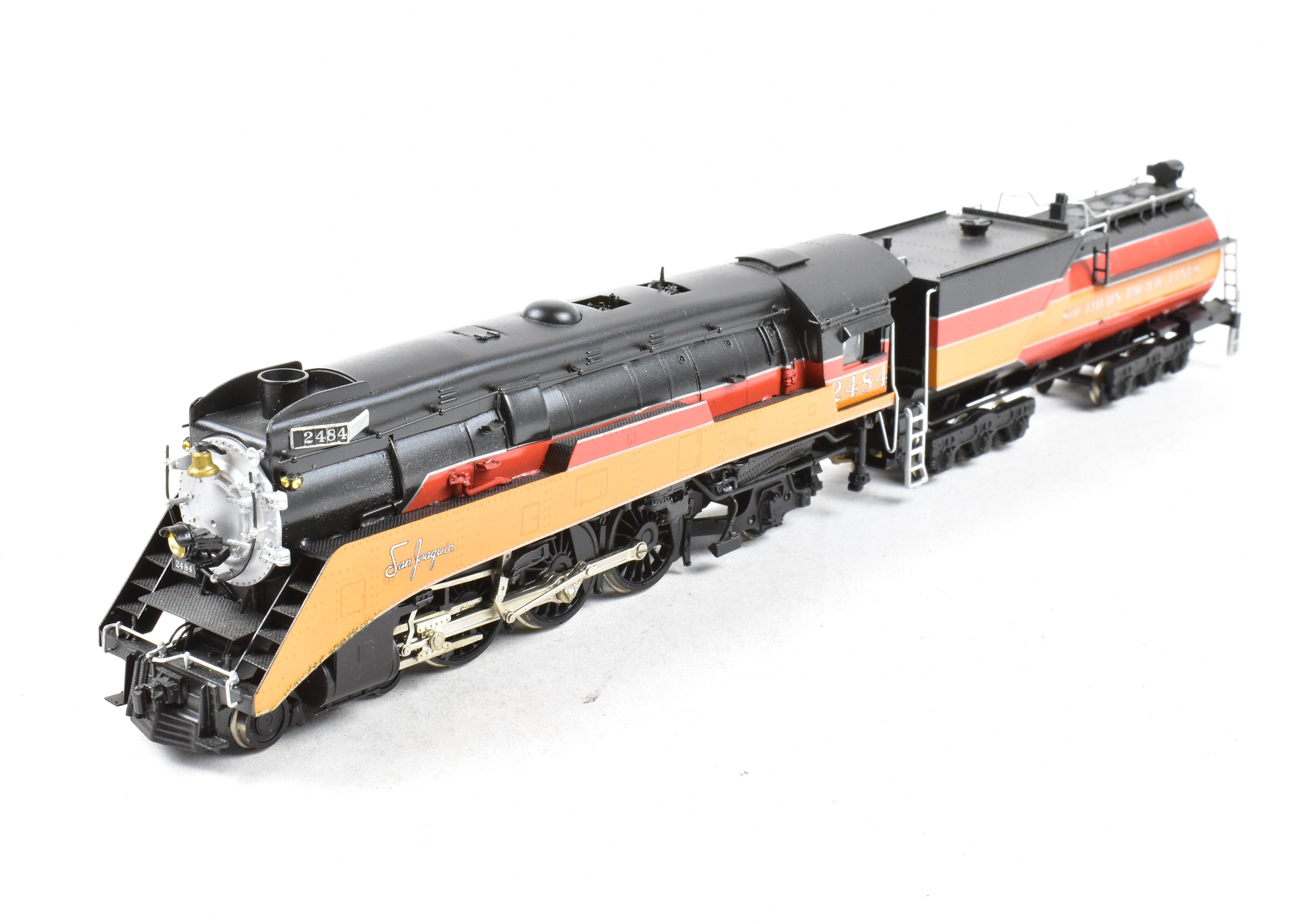 HO Scale Brass Model Train by Westside Model Co. - Southern Pacific Class P - 10 4 - 6 - 2 Streamlined Pro Painted Daylight No. 2484 with Can Motor Upgrade