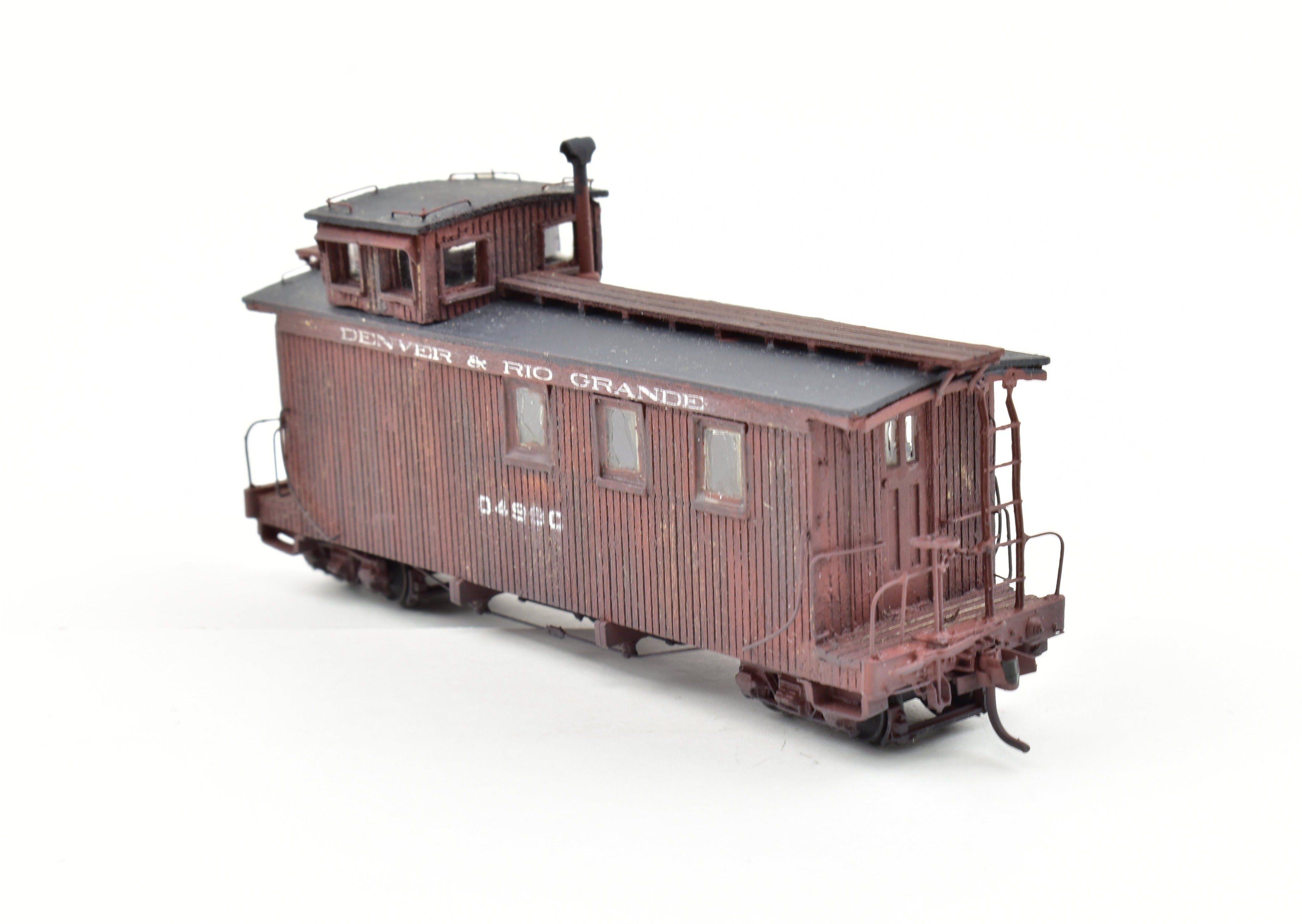 HOn3 Scale Wood Denver & Rio Grande Western (D&RGW) Custom - Built Caboose 04990 Model for Railway Enthusiasts
