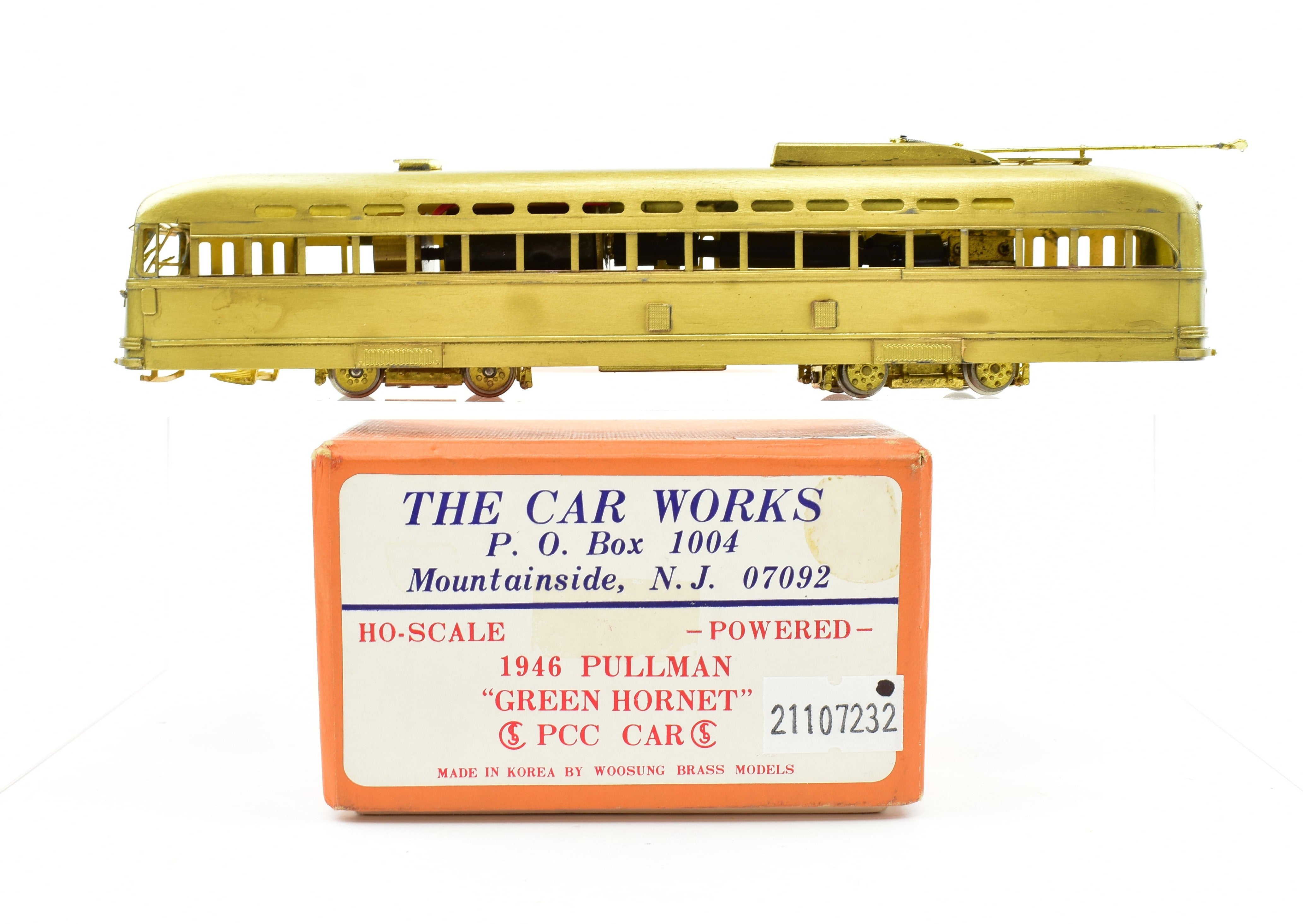 HO Scale Brass Model Train - The Car Works CSL Chicago Surface Lines 1946 Pullman Green Hornet PCC Car Replica