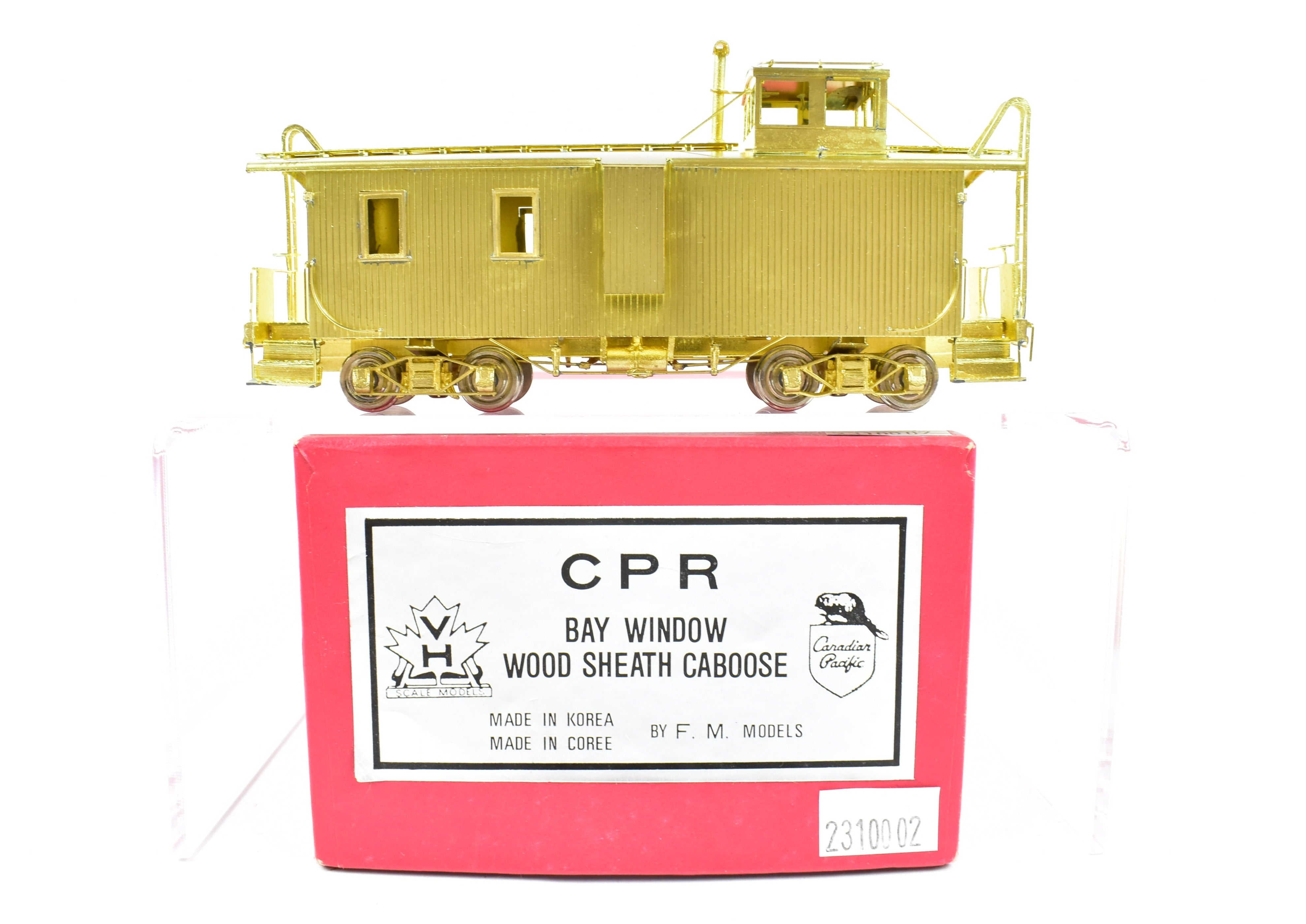 HO Scale Brass Canadian Pacific Railway Bay Window Wood Sheath Caboose by Van Hobbies