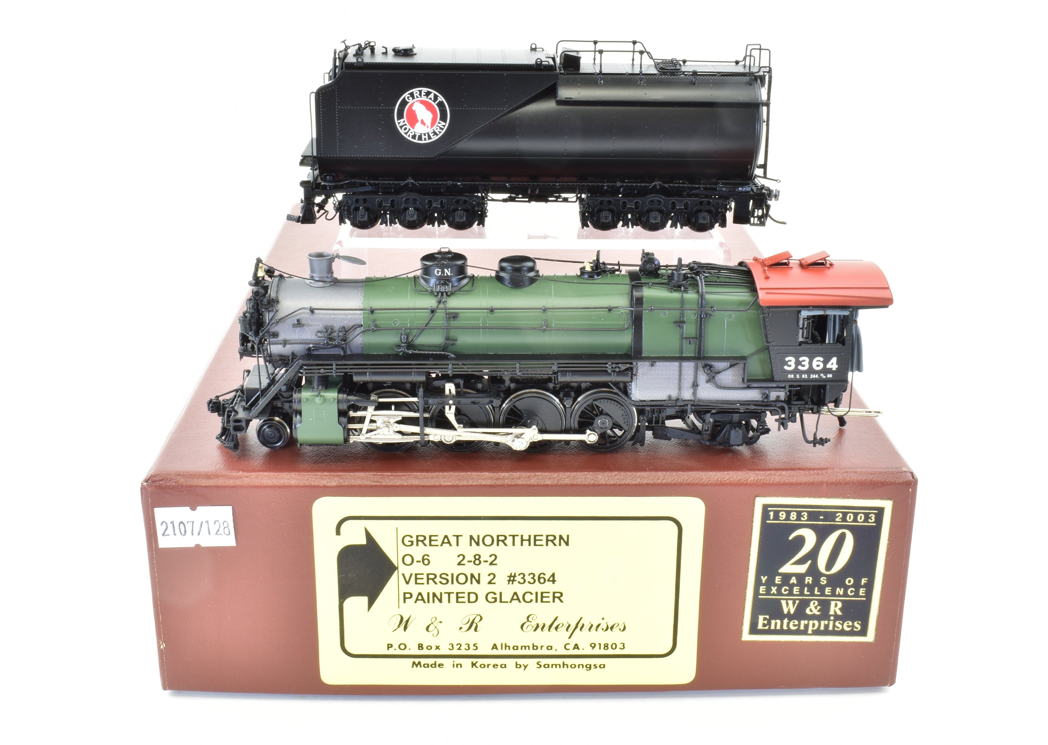 HO Scale Brass Model Train Engine - W&R Enterprises Great Northern O - 6 2 - 8 - 2 Version 2, FP #3364