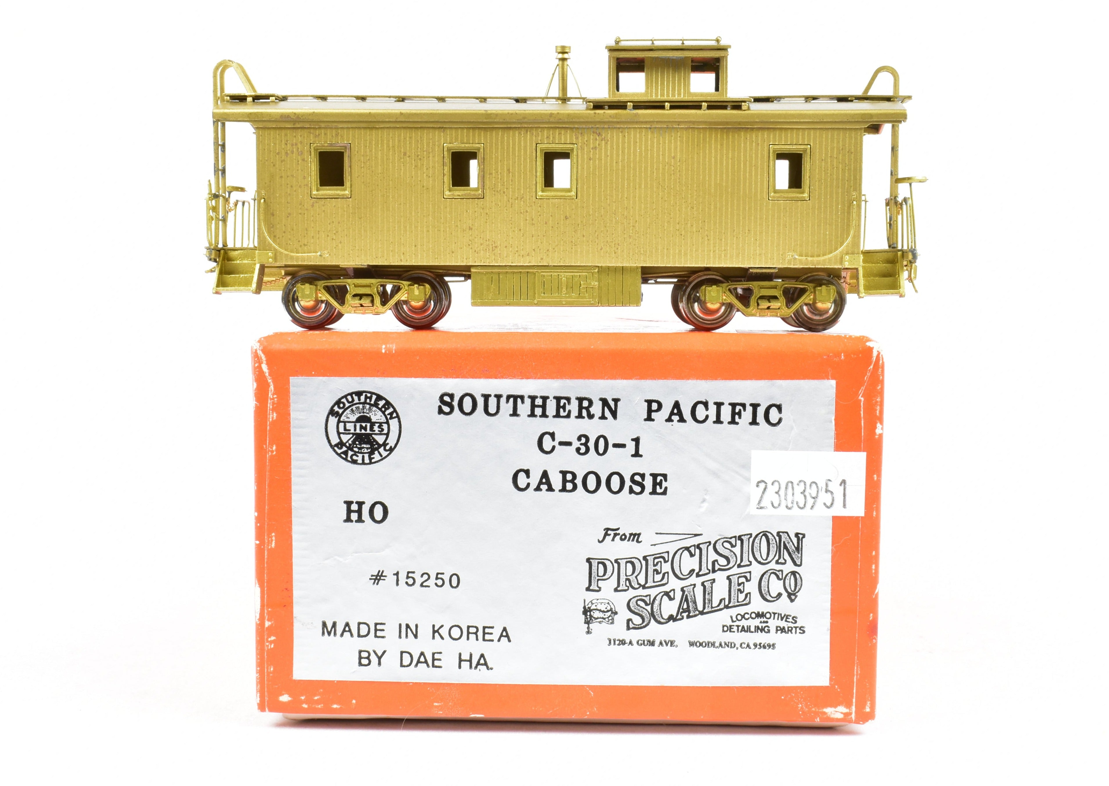 HO Scale Brass PSC Precision Southern Pacific C - 30 - 1 Wooden Cupola Caboose