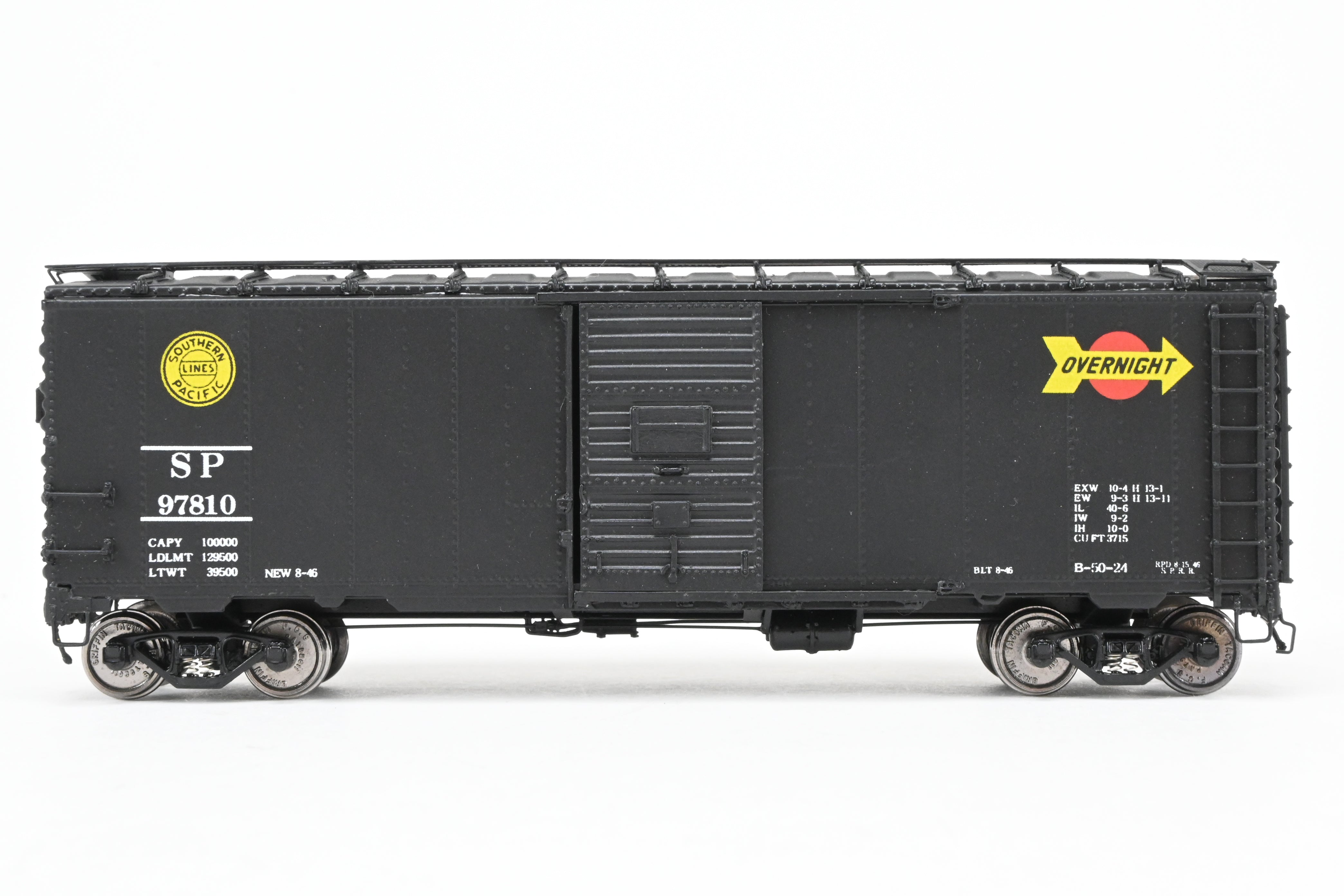 HO Scale Brass Model of Southern Pacific Overnight Boxcar B-50-24 Class with ASF A-3 Trucks, Beaver Creek Special Collector's Edition, FP No. 97810