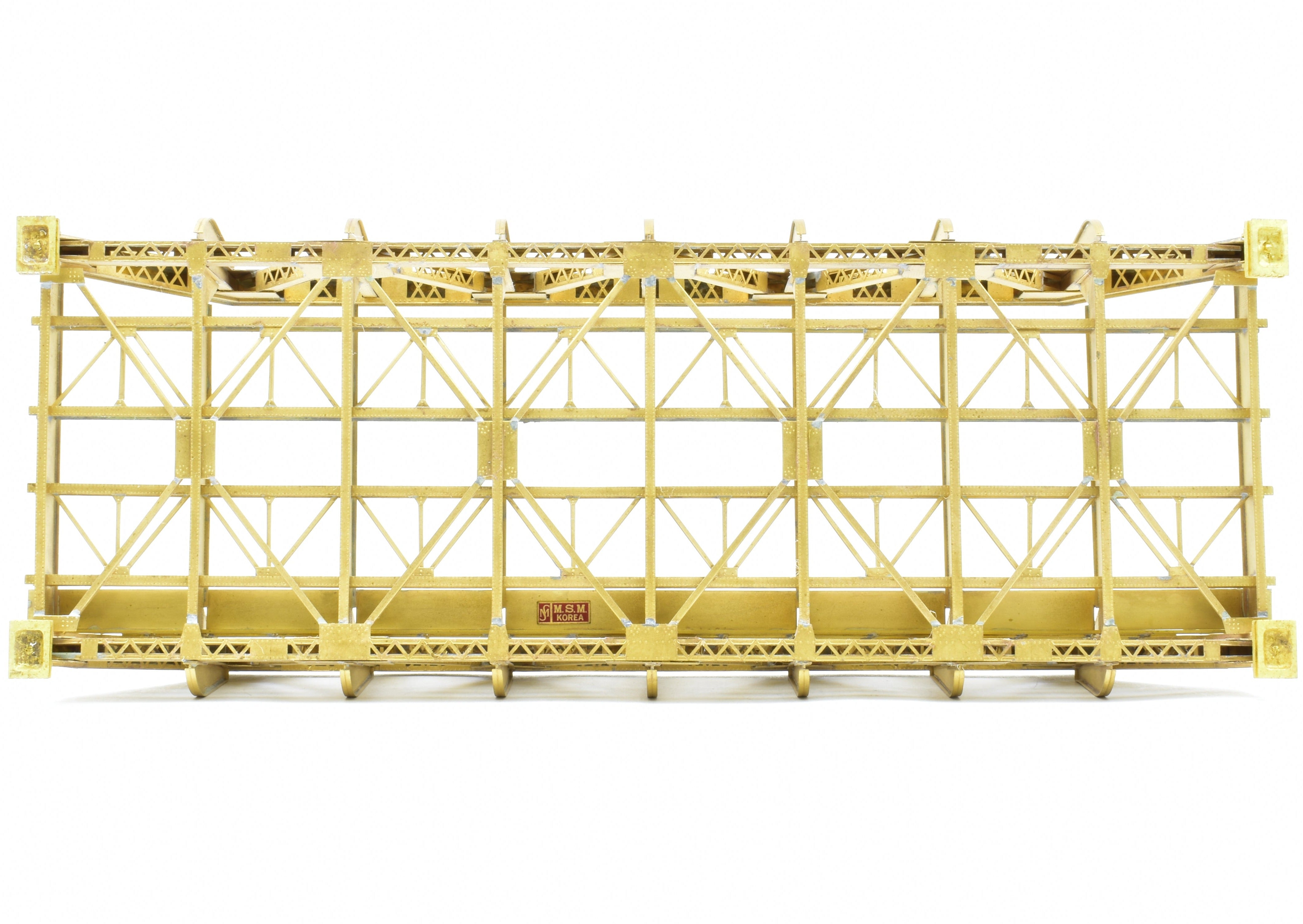 HO Scale Brass Overland Models, Inc. Pony Truss Thru Bridge 93 2-Track Type with Additional Braces for Model Railroads