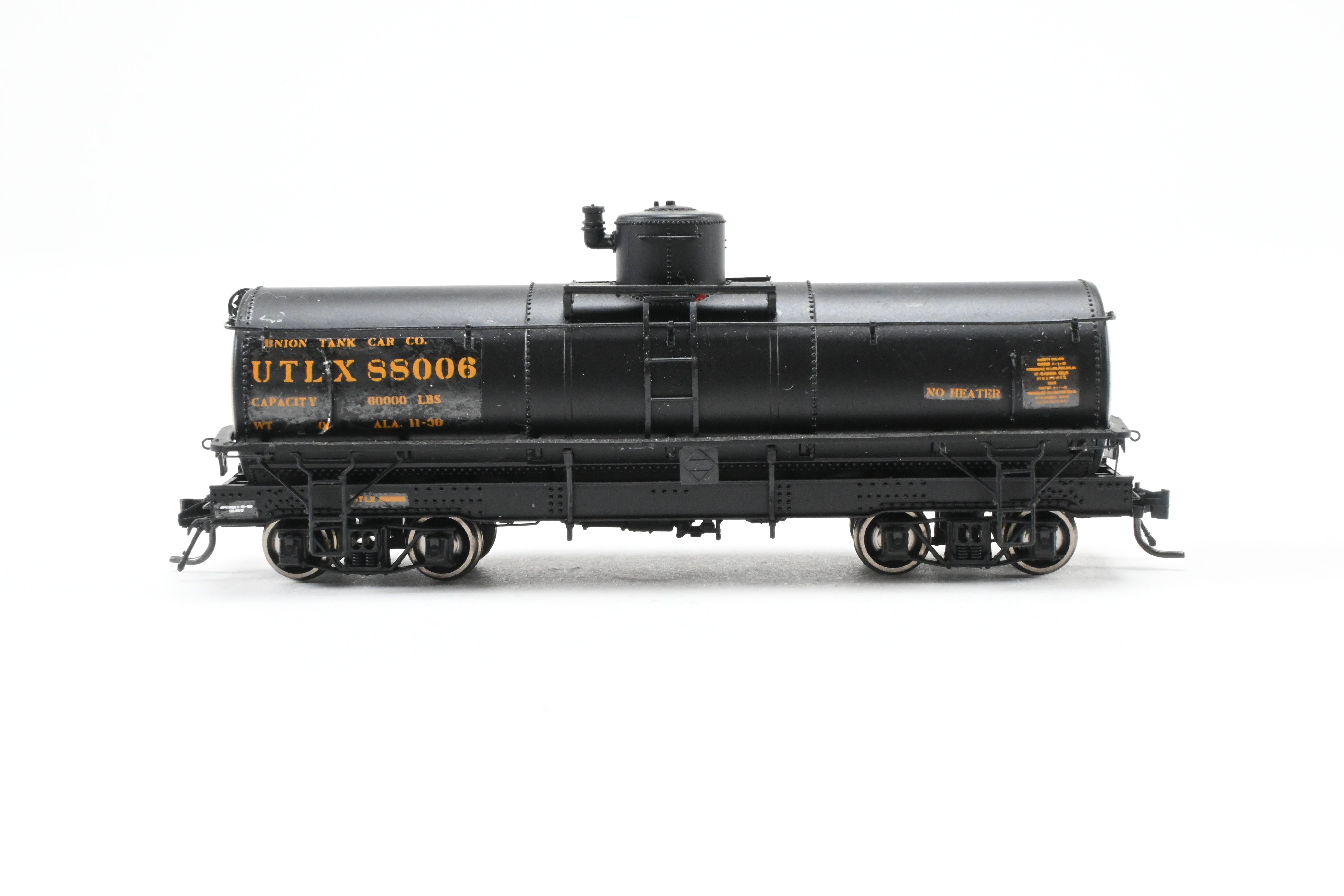 HOn3 Scale Union Tank Lines Narrow Frame Tank Car Model by Blackstone Models - Custom Lettered UTLX No. 88006 with Damaged Parts