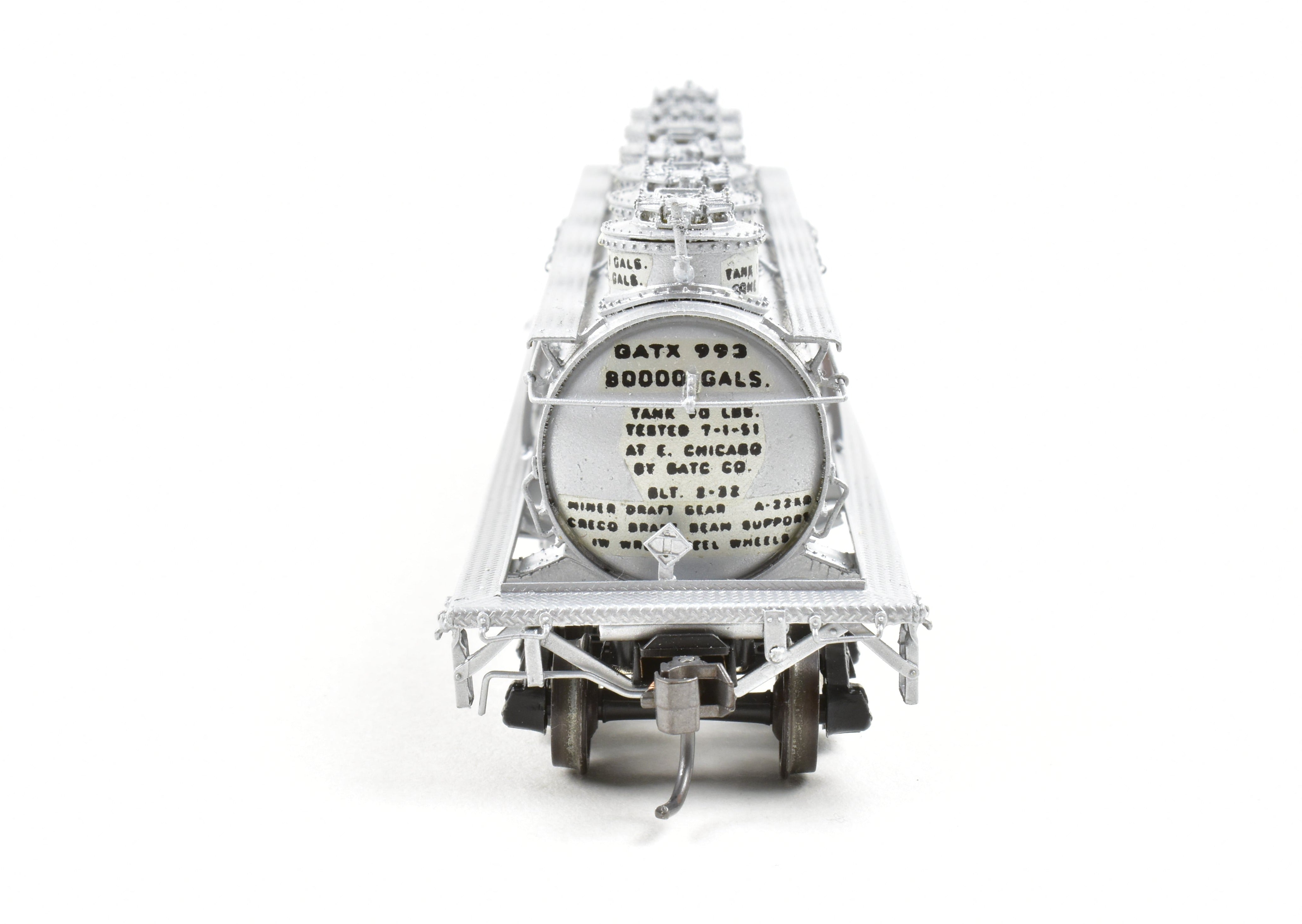 High - Quality HO Scale Brass Precision Scale Co. Unadorned G.A.T.X. 6 Dome - Wine Tank Car Professionally Custom Painted for Roma Wine Model Train