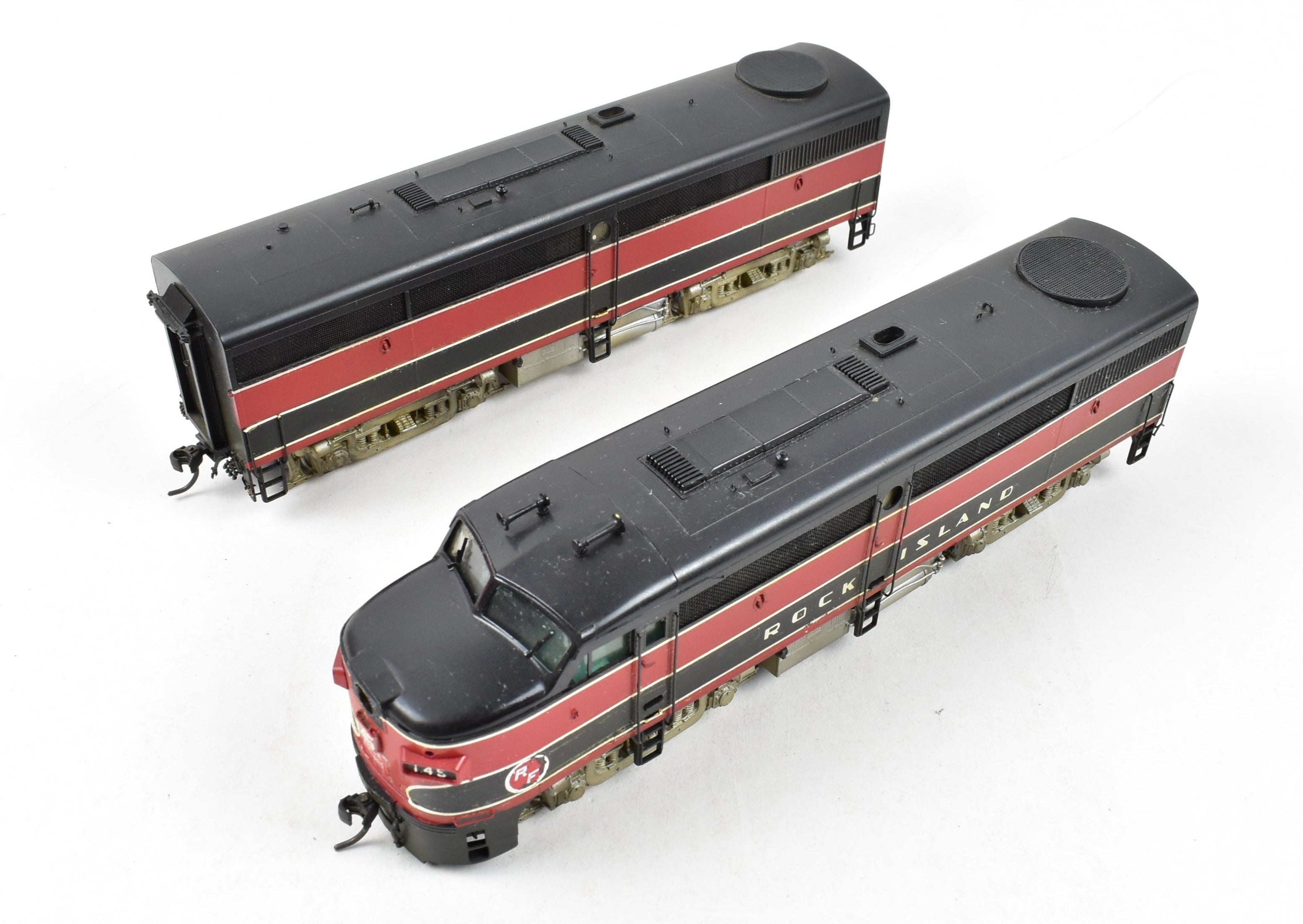 HO Scale Brass Model Train Key Imports CRI&P - Rock Island l ALCO FA-1/FB-1 Set Phase II CP and Weathered Version No. 145