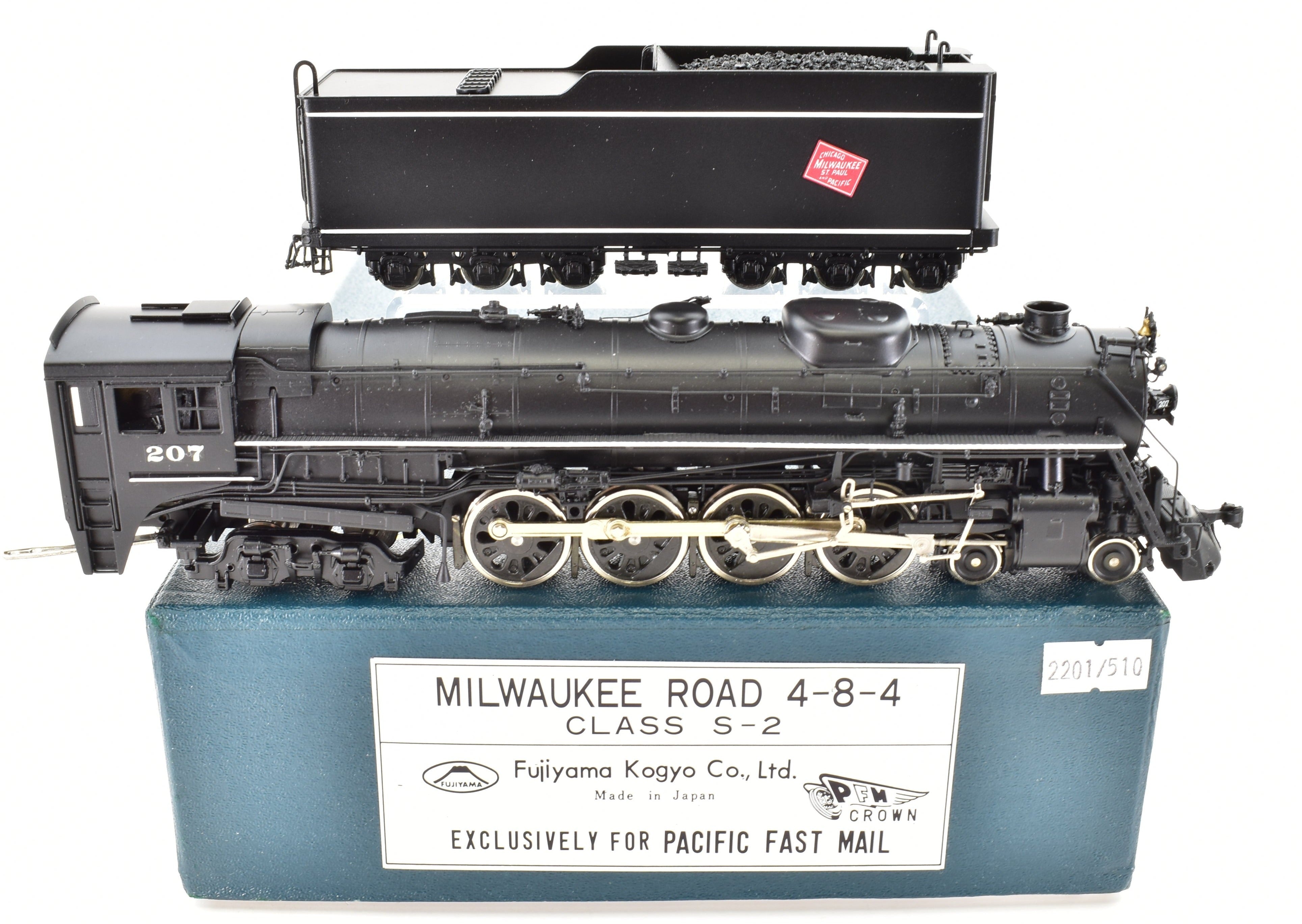 Rare HO Scale Brass Model Train - PFM Fujiyama Milwaukee Road 4-8-4 Class S-2 1985 Factory Painted