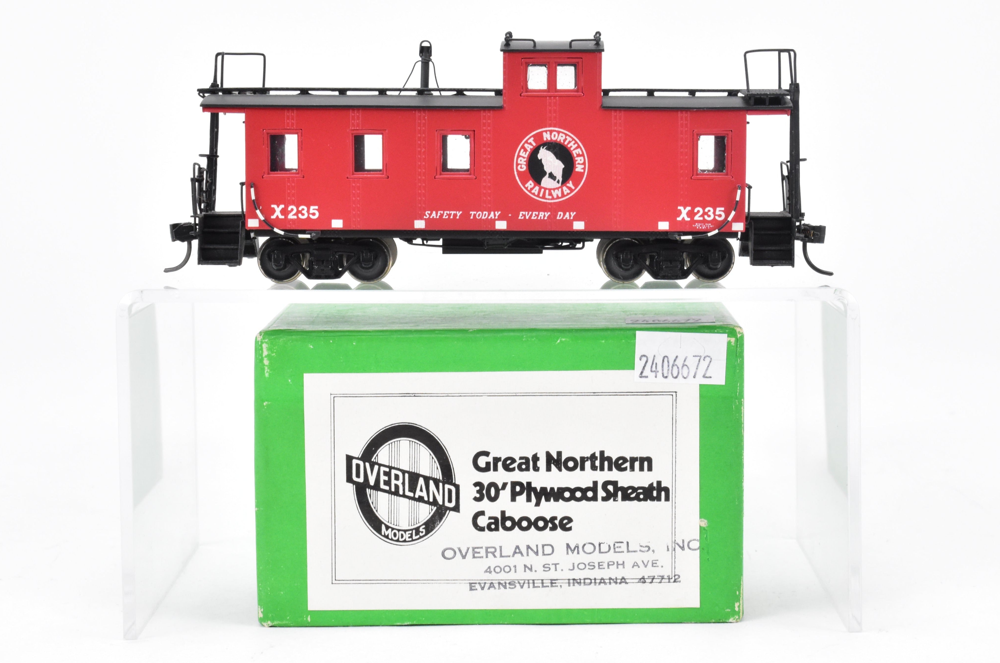 HO Brass OMI Great Northern 30' Plywood Sheath Caboose X235 by Overland Models