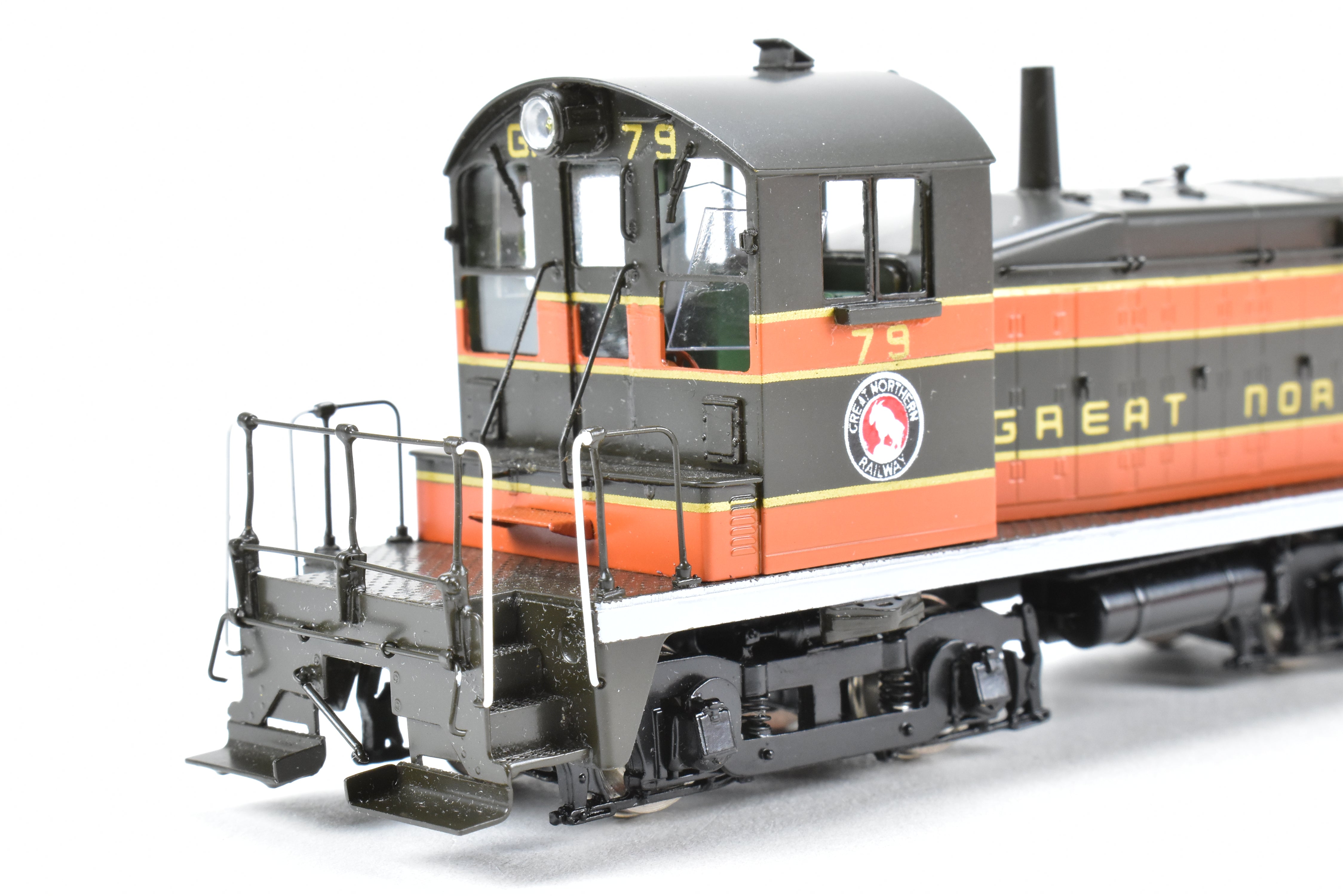 HO Scale Brass Precision Scale Co. (PSC) Model of Great Northern EMC/EMD SW-1 Phase III Intermediate Locomotive #79 by Iron Horse