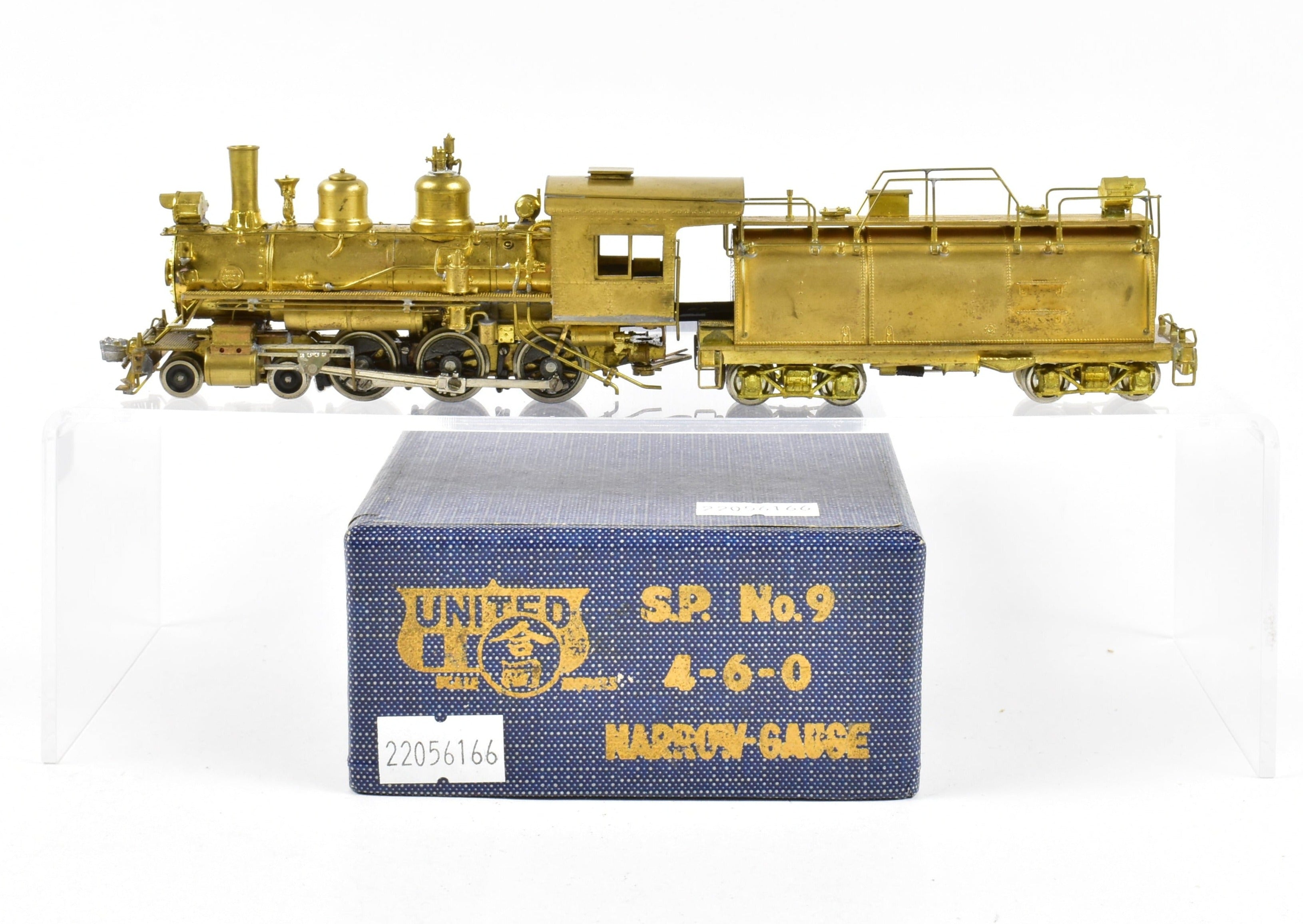 HOn3 Scale Brass Pacific Fast Mail (PFM) - United Southern Pacific No. 9 4-6-0 Tender Drive Model Train