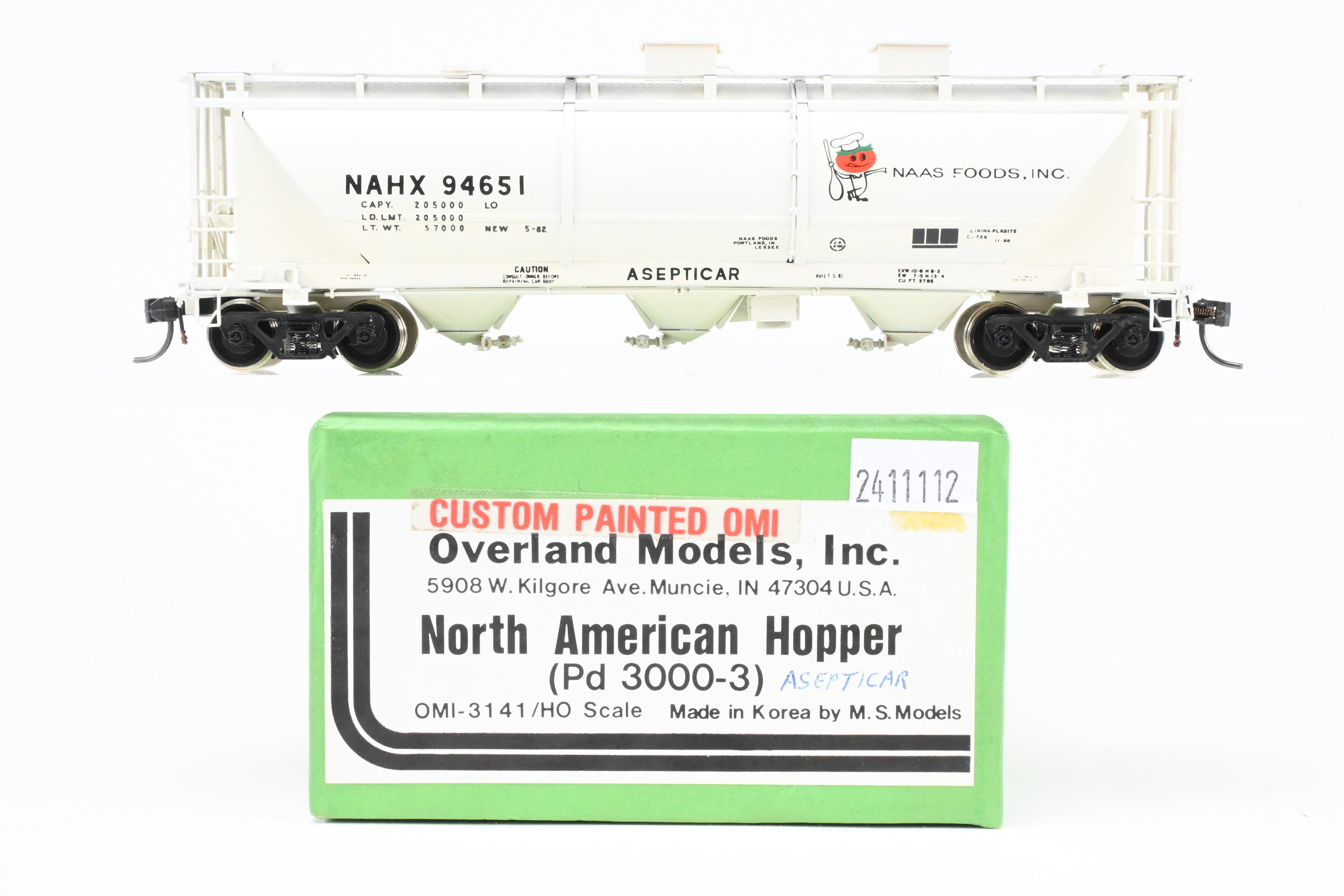 HO Brass OMI North American Hopper CP No. 94651, Custom Painted