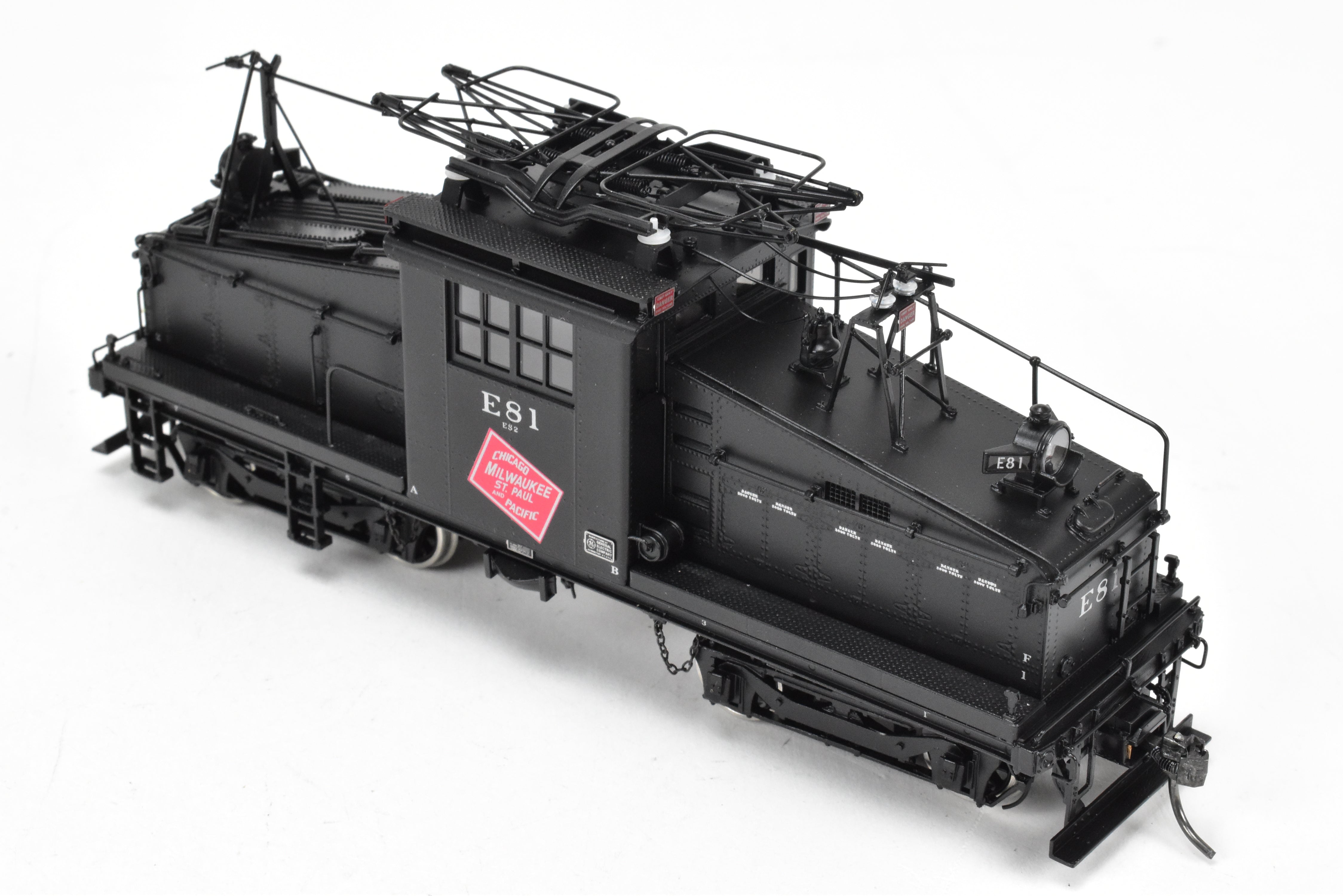 HO Scale Brass Model Train - Overland Models Inc. Milwaukee Road ES - 2 Electric Switcher F/P in Black Color, DCC Ready with New NWSL Gears, Numbered #E81