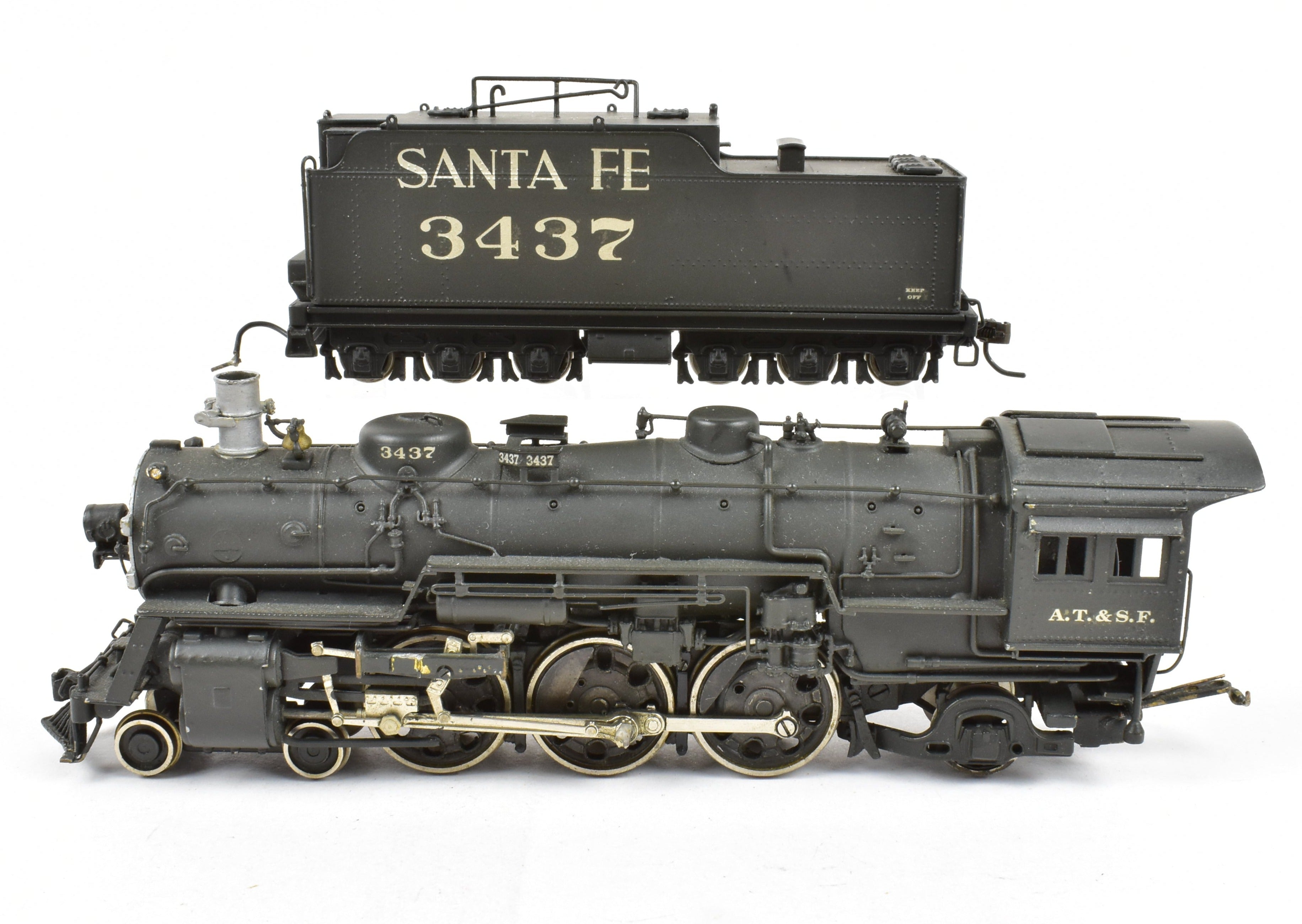 HO Scale Brass Balboa ATSF Santa Fe 3400 Class 4-6-2 Pacific Locomotive CP #3437
