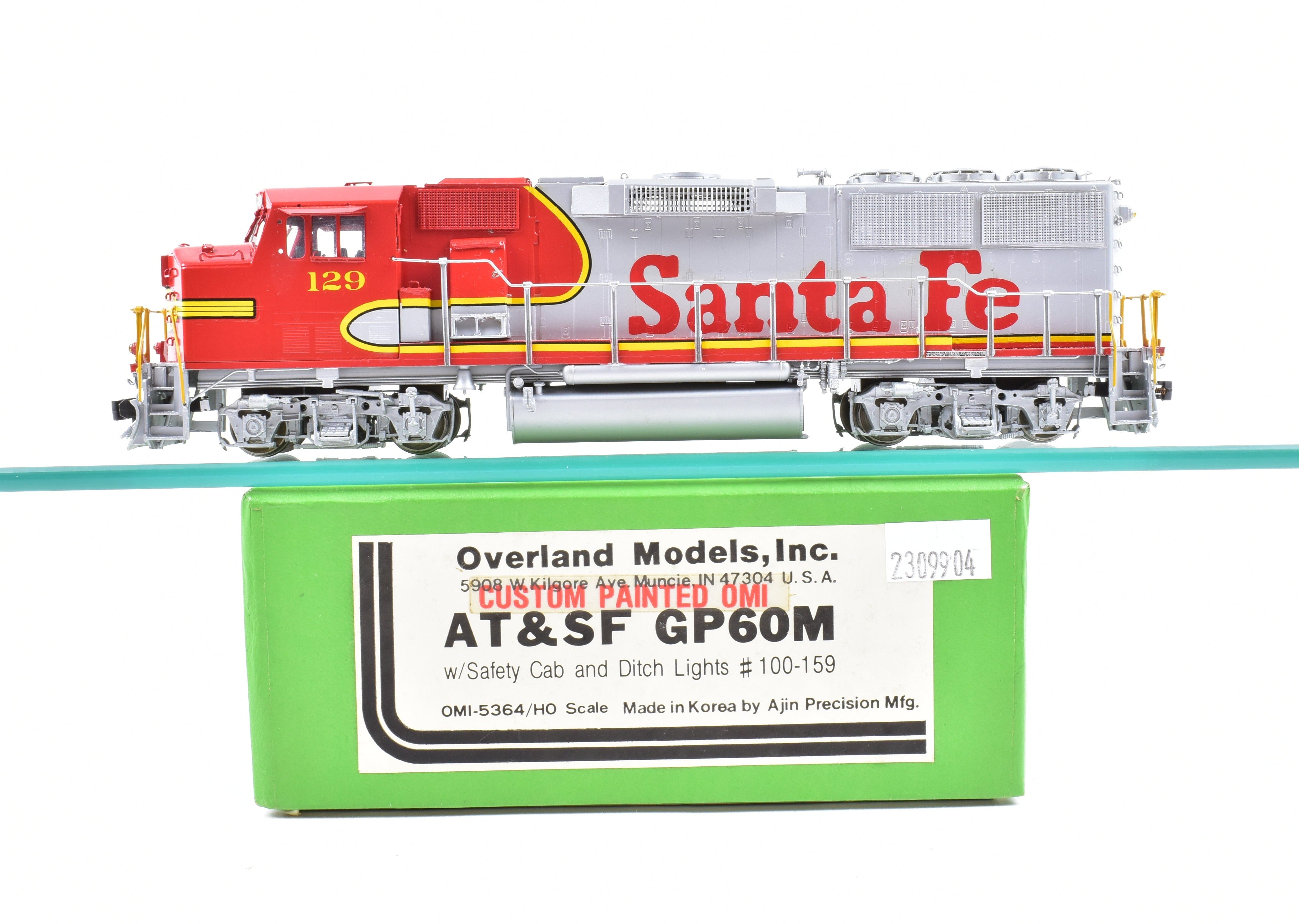 HO Scale Brass Model Train Engine - Overland Models Inc. AT&SF Santa Fe GP60M Factory Custom - Painted by OMI