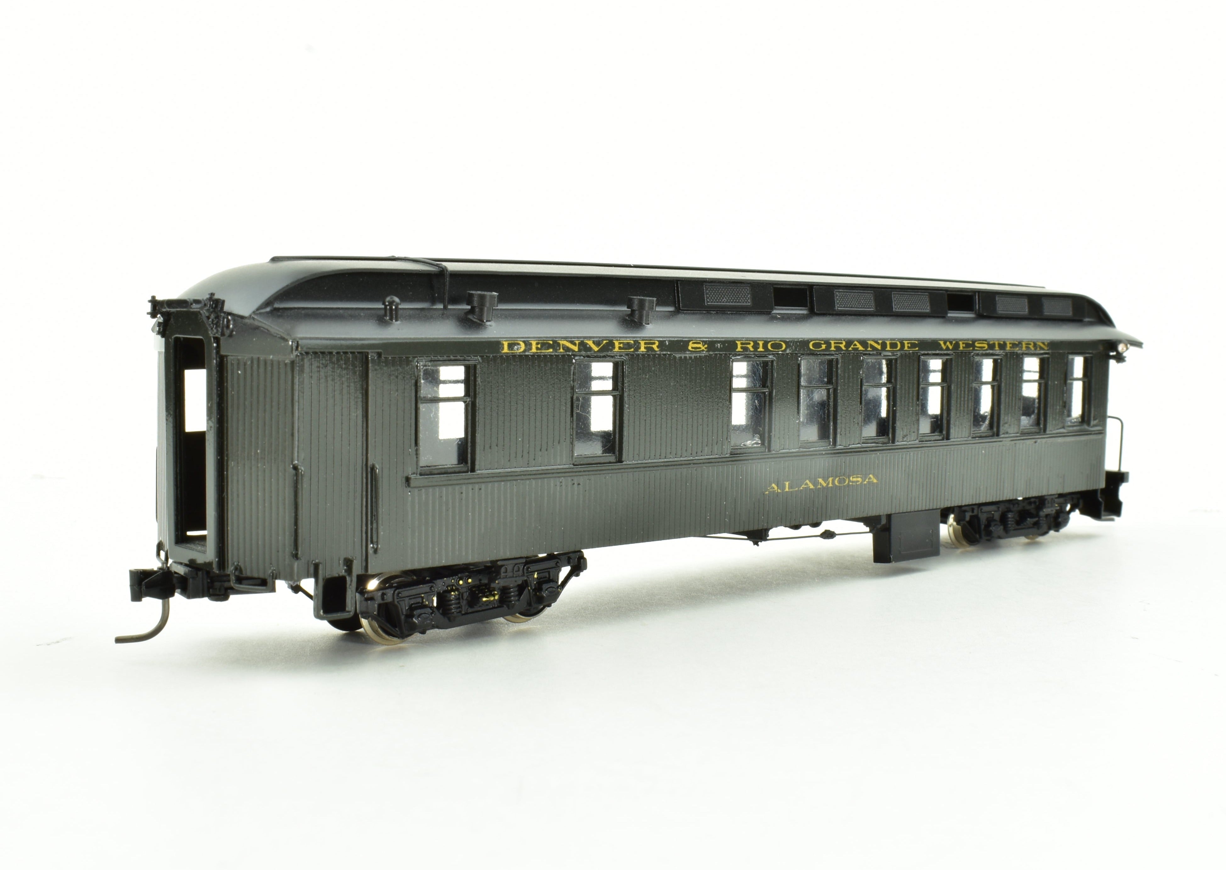 HOn3 Scale Custom Painted Brass NJ Custom Denver & Rio Grande Western (D&RGW) Parlor Car Alamosa Model Train, No Box