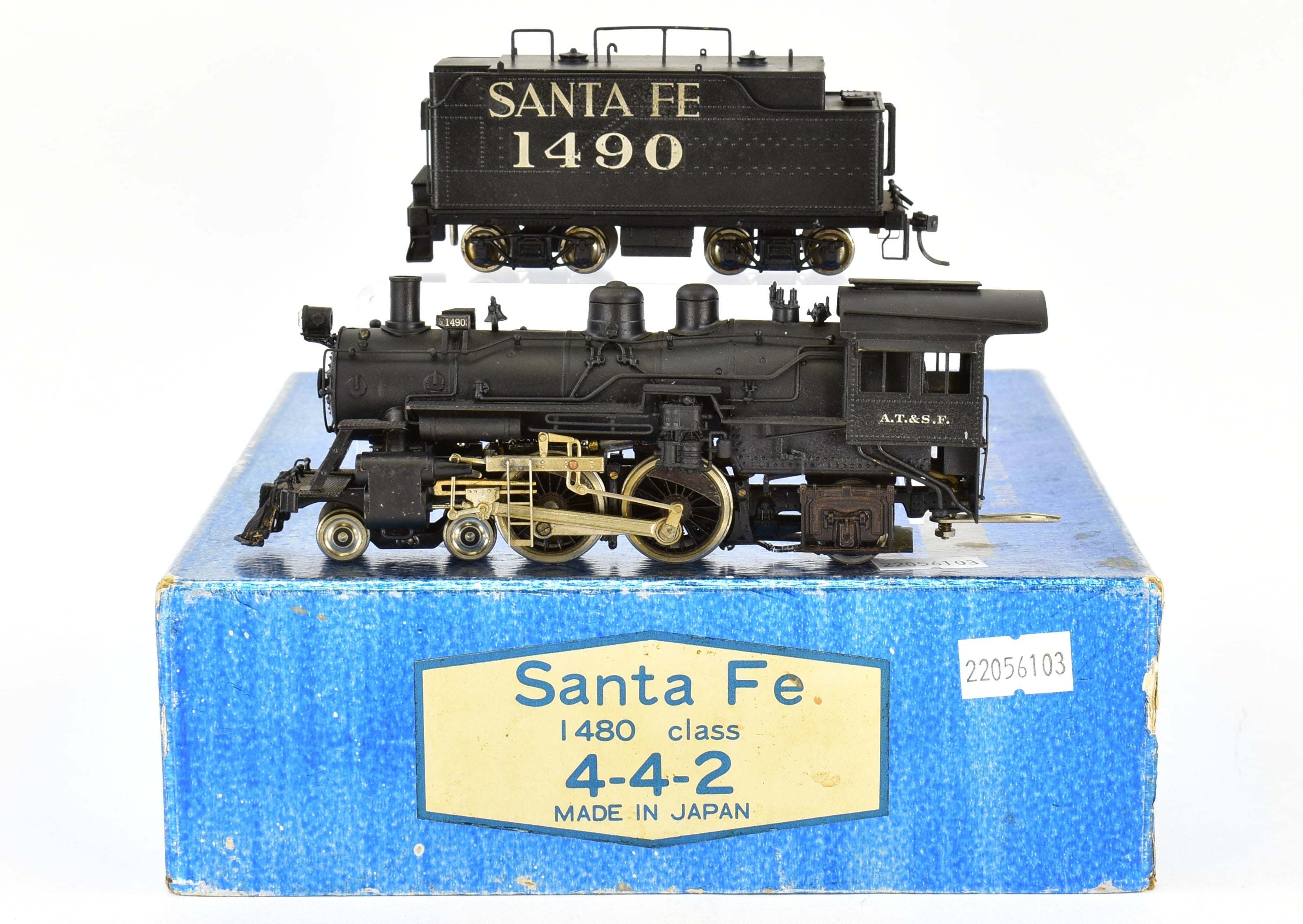 HO Brass Balboa ATSF Santa Fe 1480 Class 4-4-2 Atlantic Locomotive CP #1490