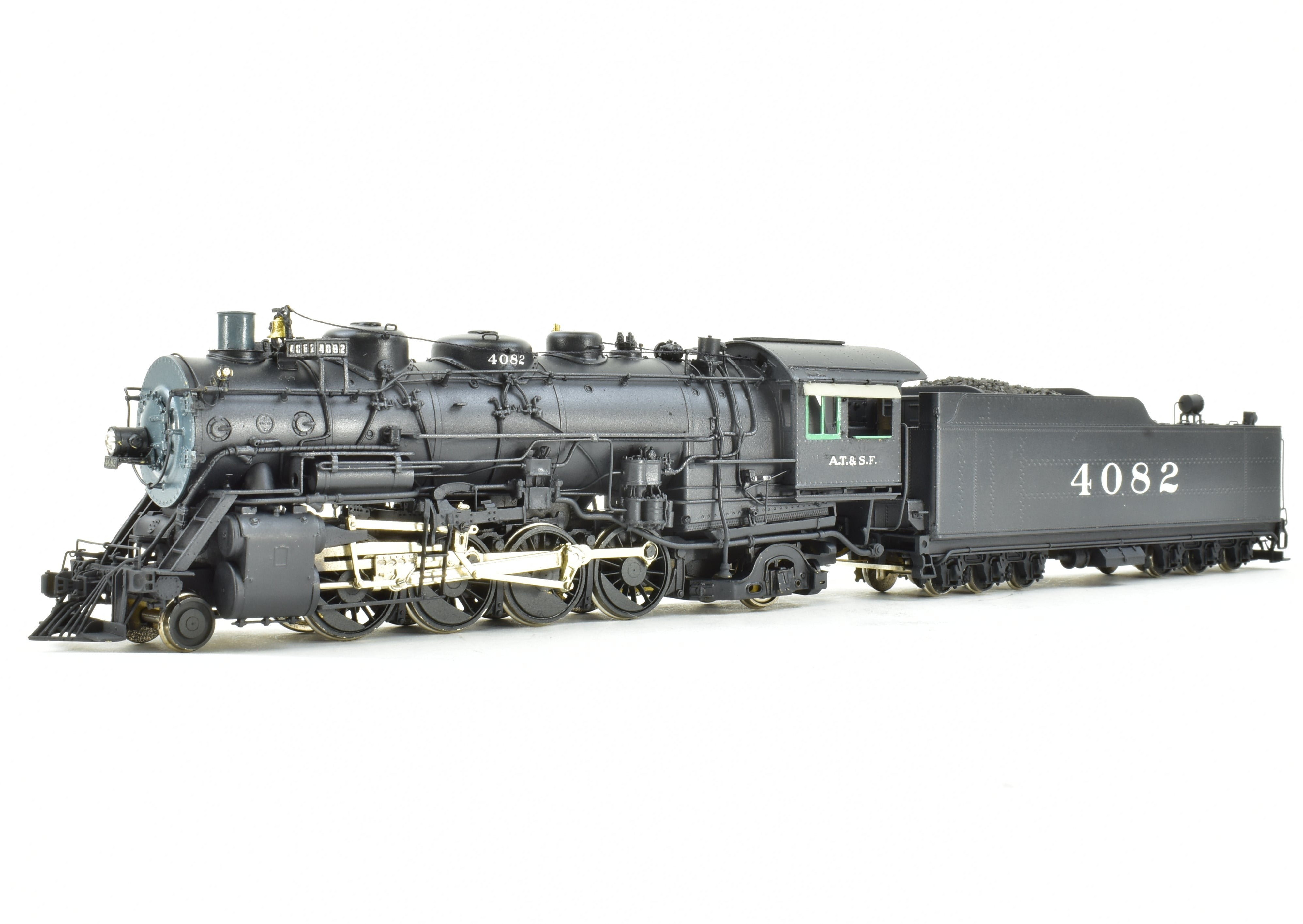 High - Quality HO Scale Brass Steam Locomotive Key Imports ATSF - Santa Fe 2 - 8 - 2 Mikado Pro - Painted Model No. 4082