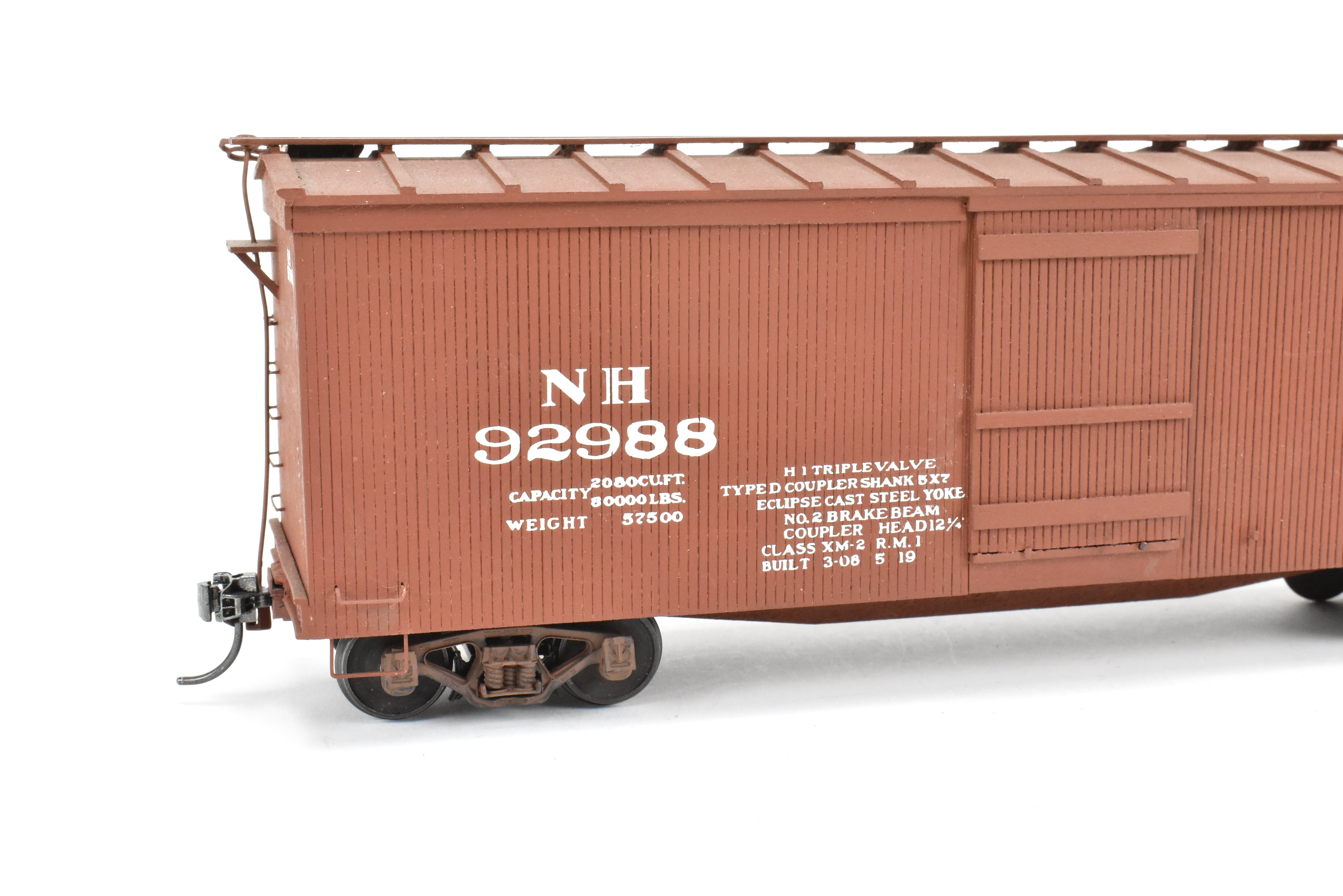 O Scale Metal and Wood Mainline Models New Haven 36-Foot Wood Boxcar with Custom Paint and Assembly
