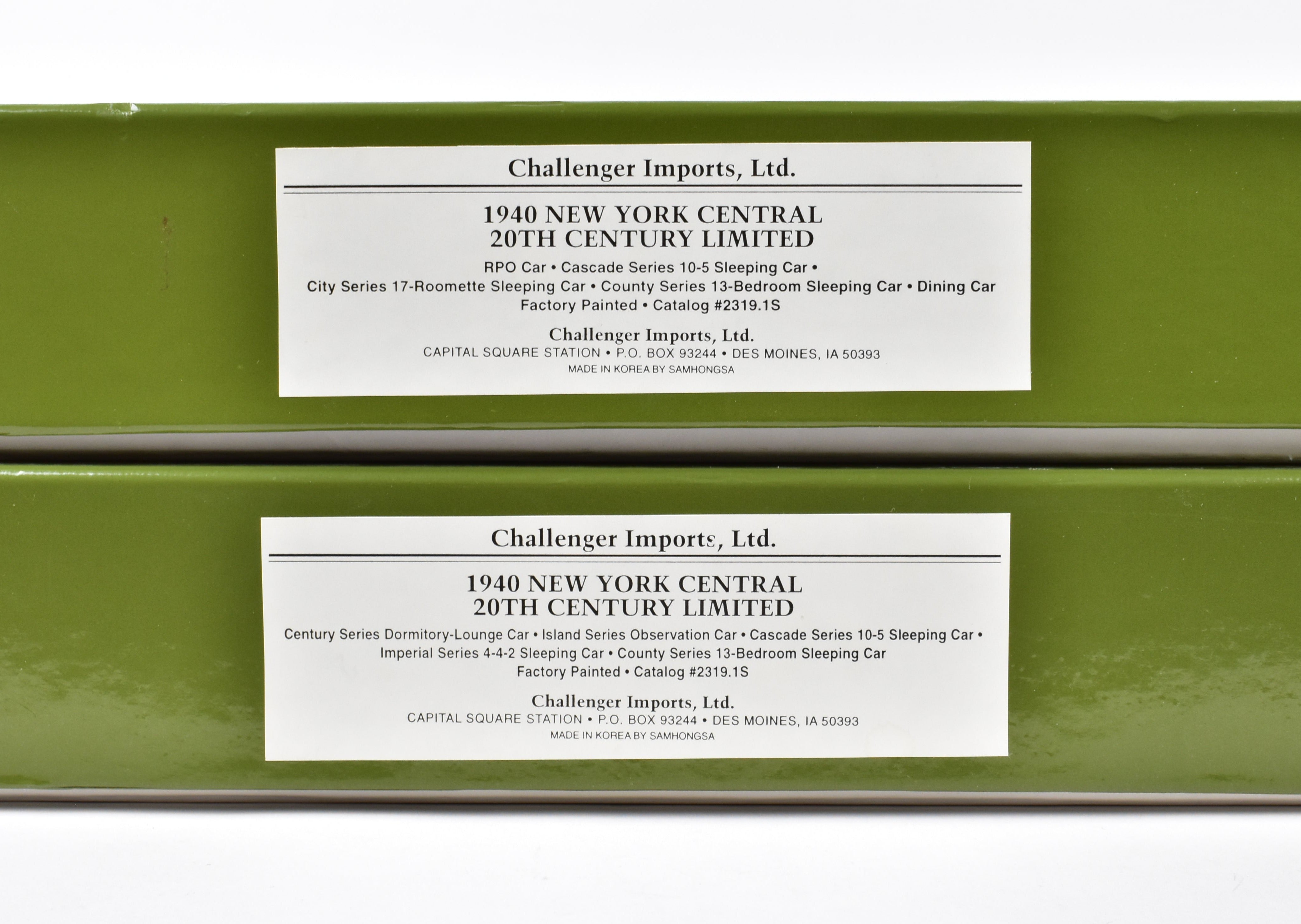 HO Scale Brass Passenger Car Set - Challenger Imports NYC - New York Central 1940 20th Century Limited 10-Car Passenger Train Collection