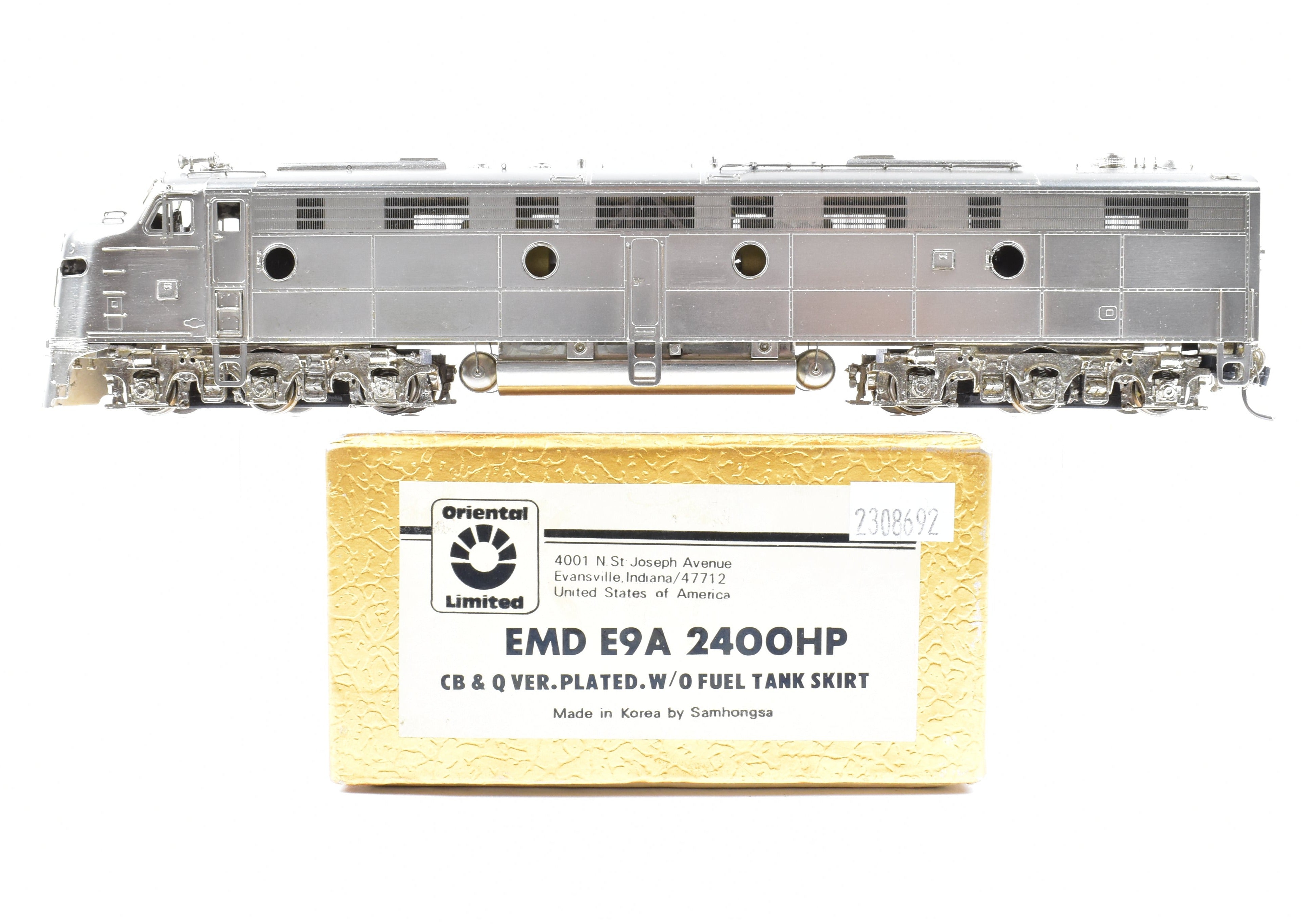 HO Scale Brass Oriental Limited CB&Q - Burlington Route EMD E9A 2000 HP Factory - Plated Model