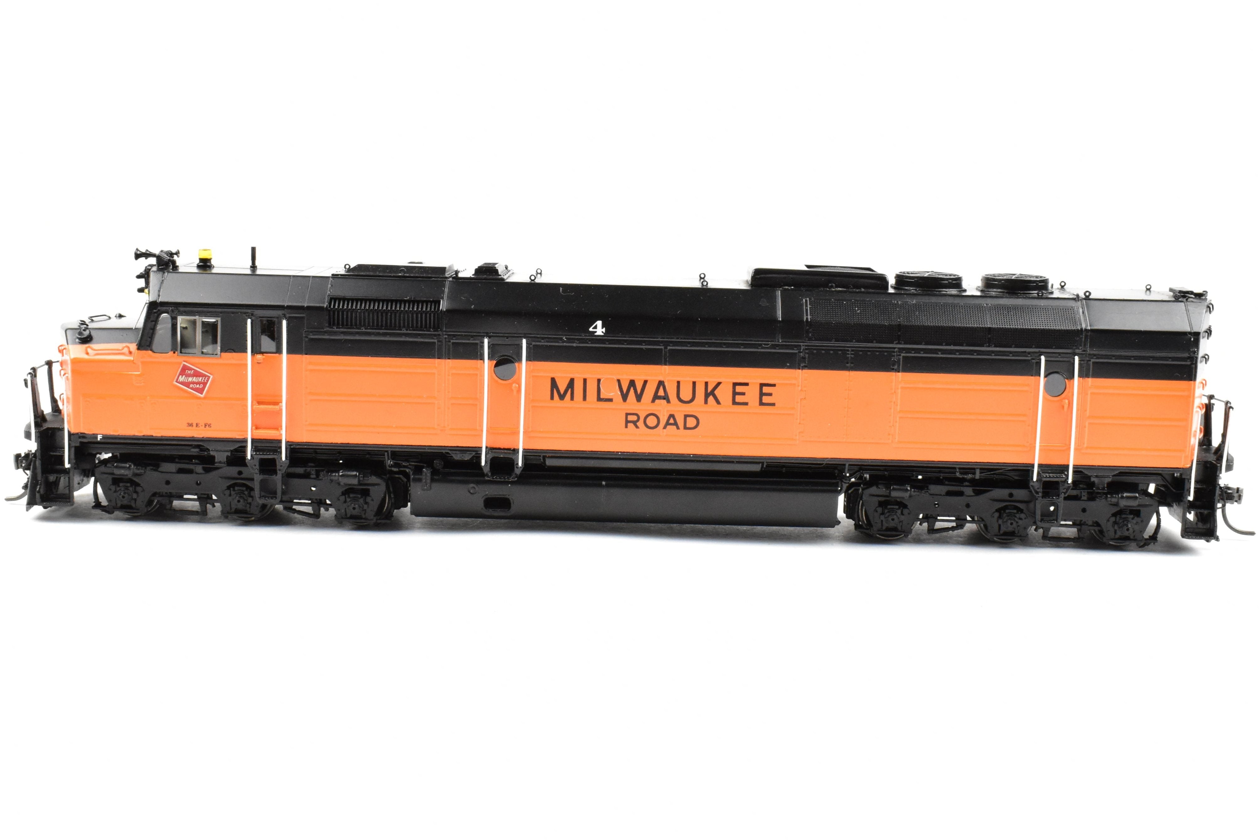 HO Scale Brass Freight Train Model - Overland Models Inc. Milwaukee Road EMD FP45 Freight Version from 1970 Era, Number 4 with DCC Function