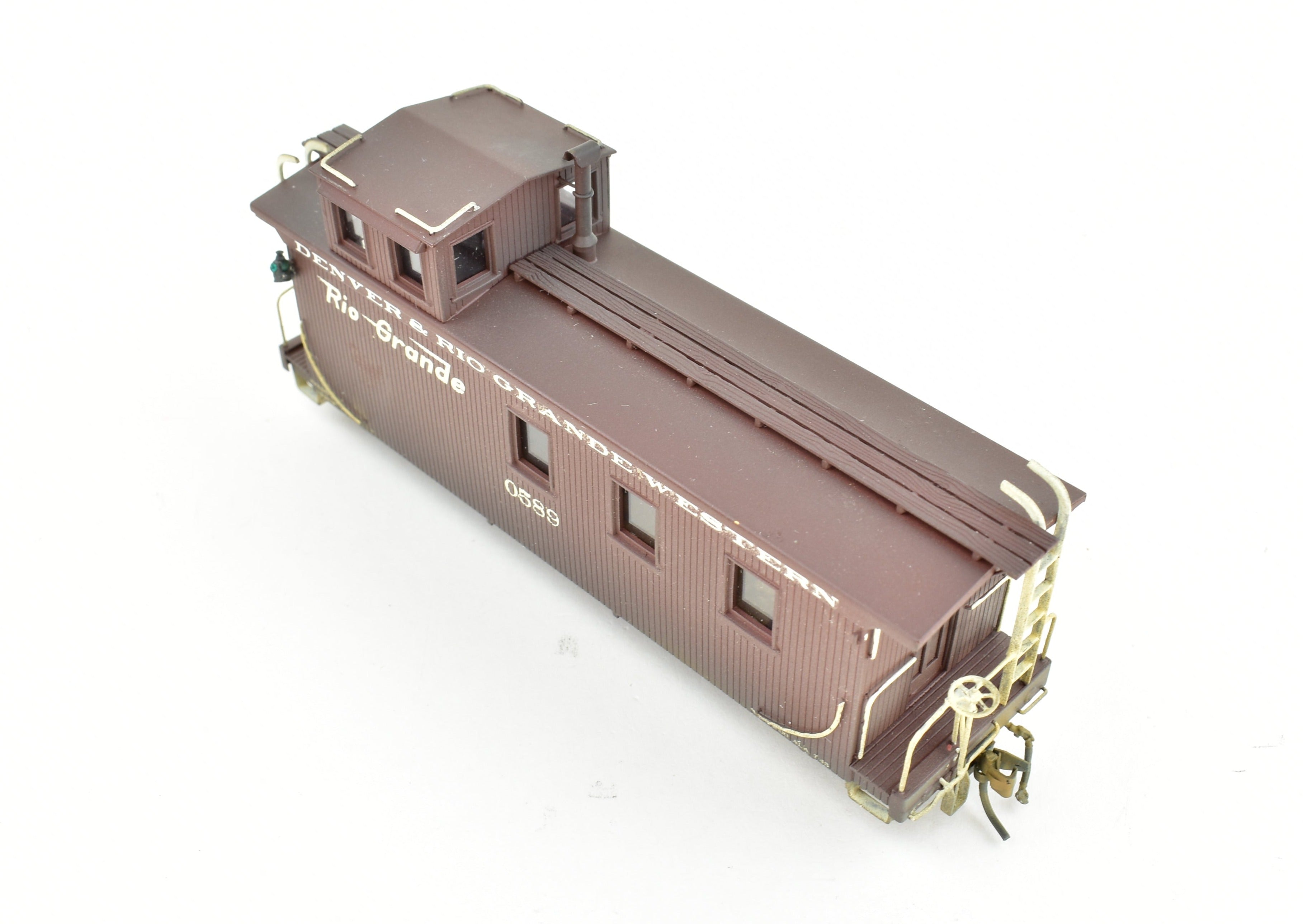 HOn3 Custom - Painted Brass Westside Model Co. D&RGW Long Caboose 0589