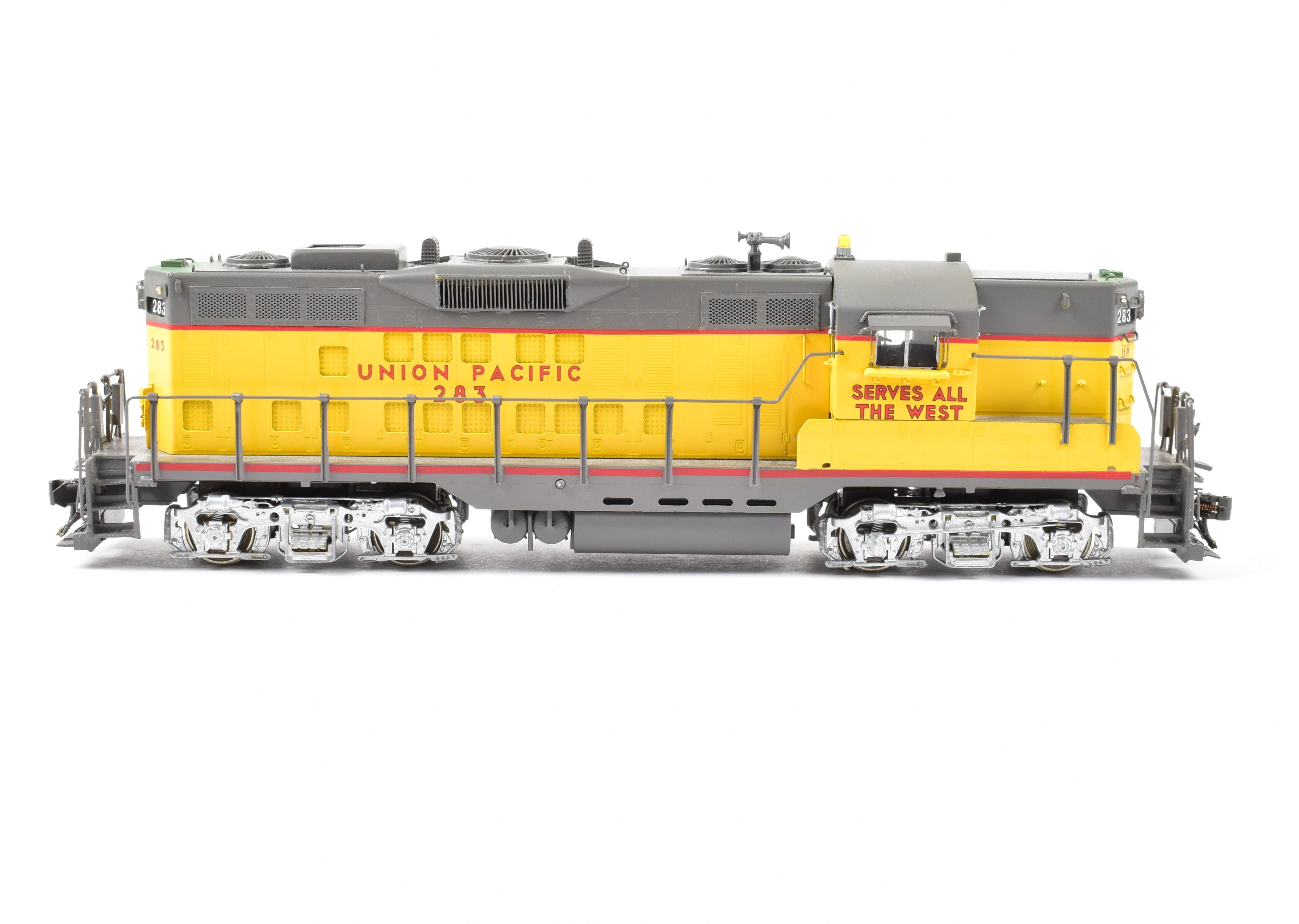 HO Scale Brass Model Train by Overland Models, Inc. - Union Pacific GP - 9 FP #283 with Extra Vents, 36 Fans, Winterization Hatch and Lighting