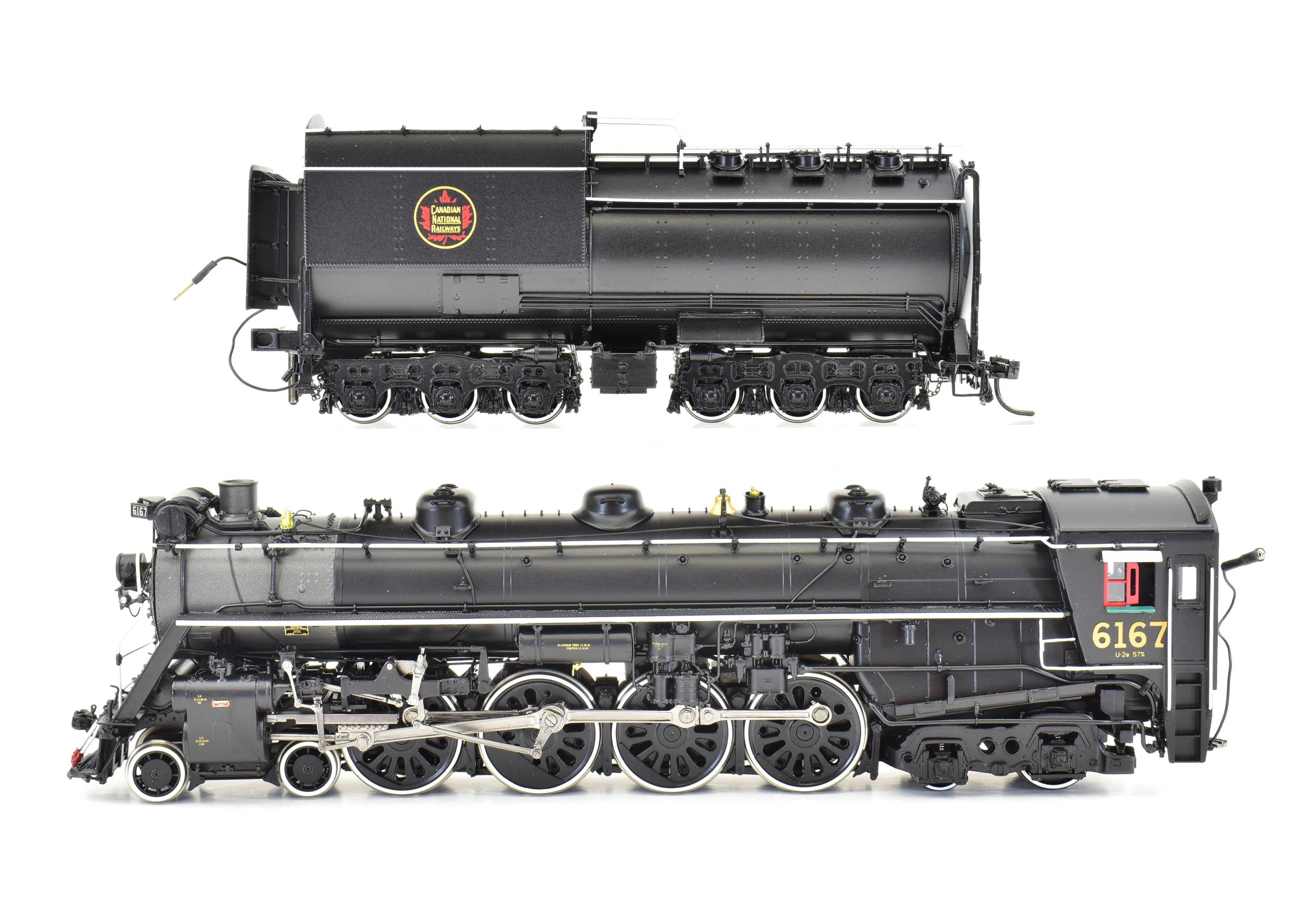 HO Scale Brass Model Train - Division Point (DVP) Canadian National Railway Class U - 2 - e 4 - 8 - 4 Steam Locomotive FP #6167