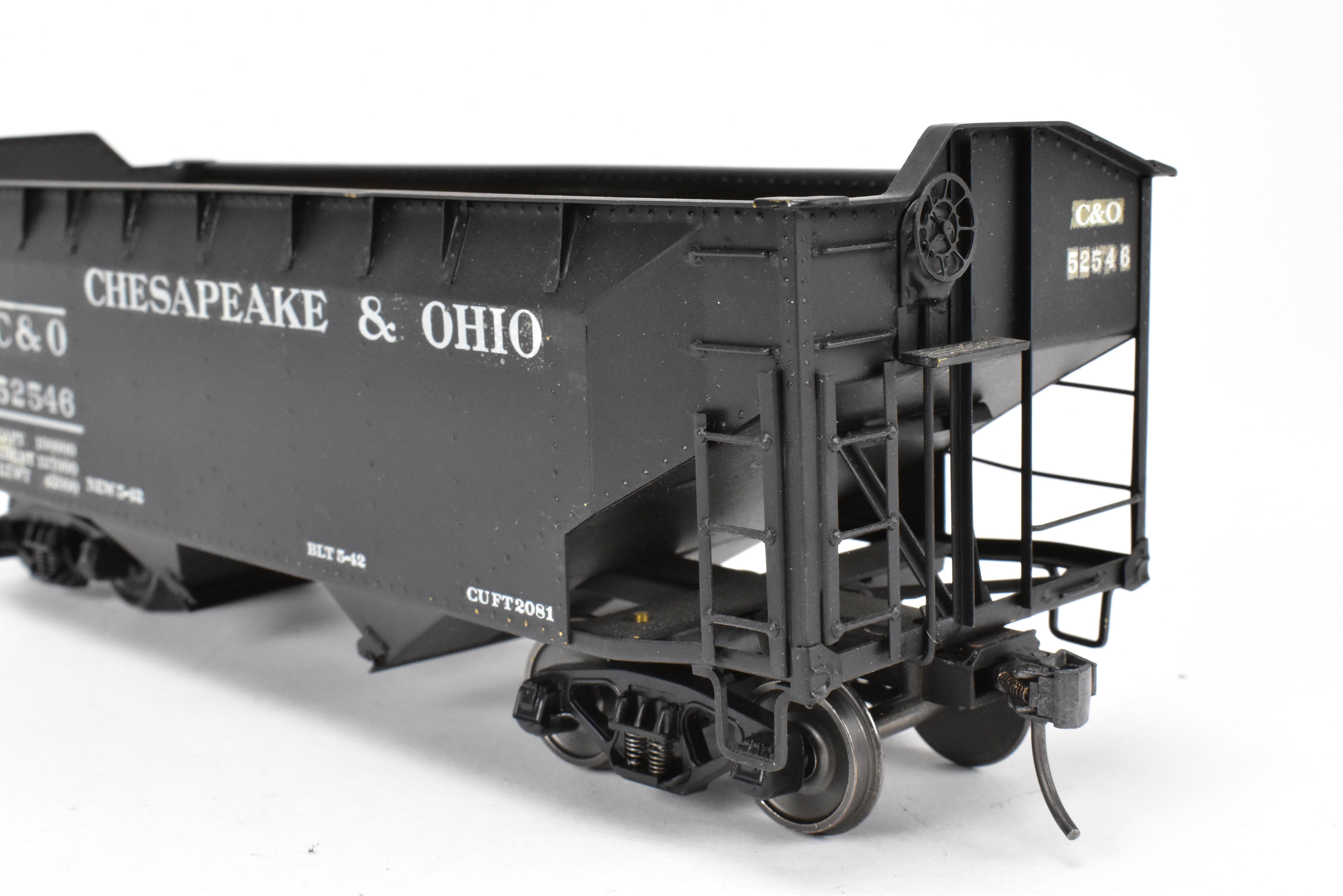 O Scale US Hobbies Brass C&O Offset Side Twin Hopper w/Peaked Ends, CP No. 52546
