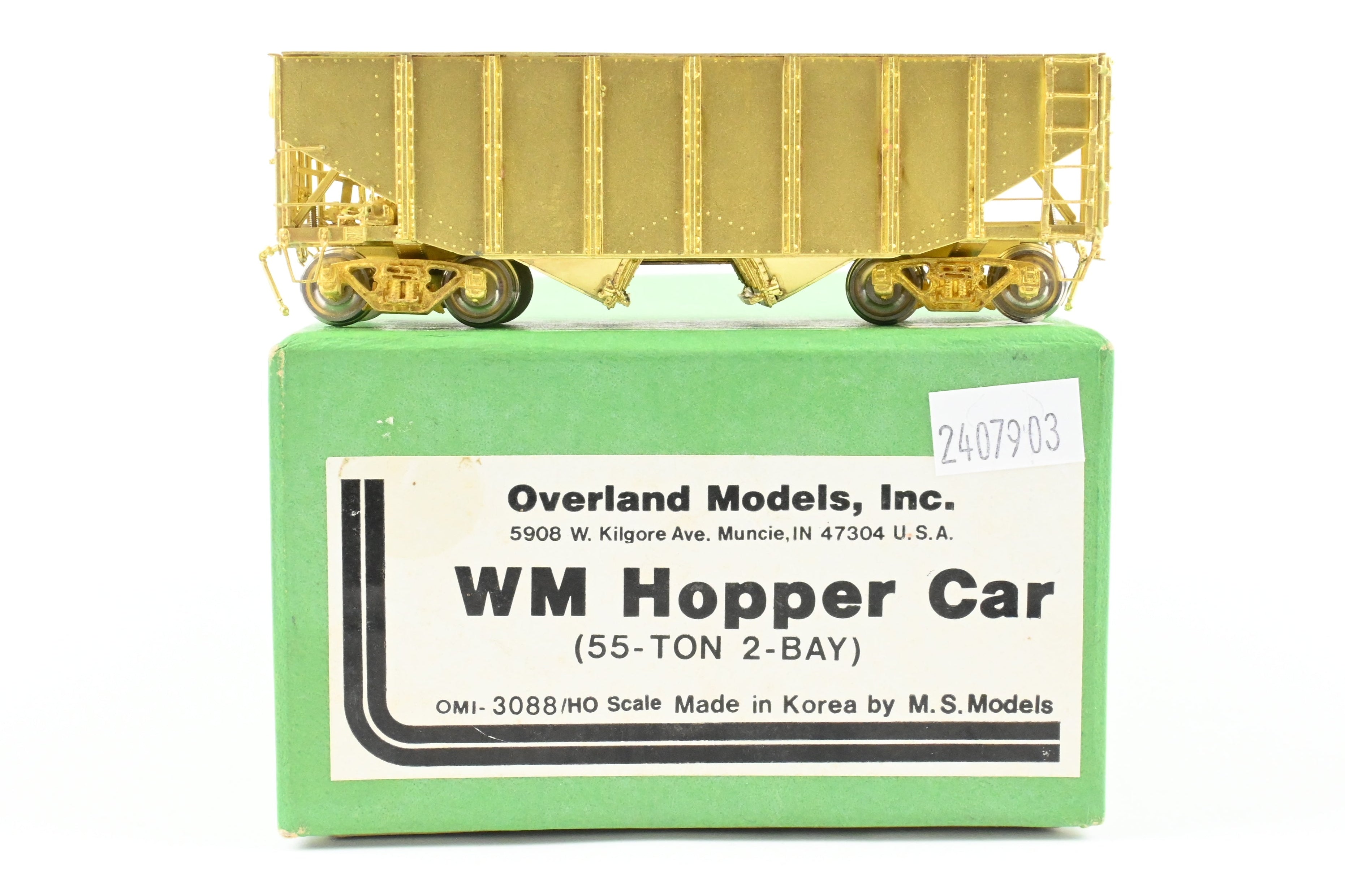 OMI - Overland Models, Inc. 55-Ton 2-Bay Western Maryland HO Brass Hopper Car