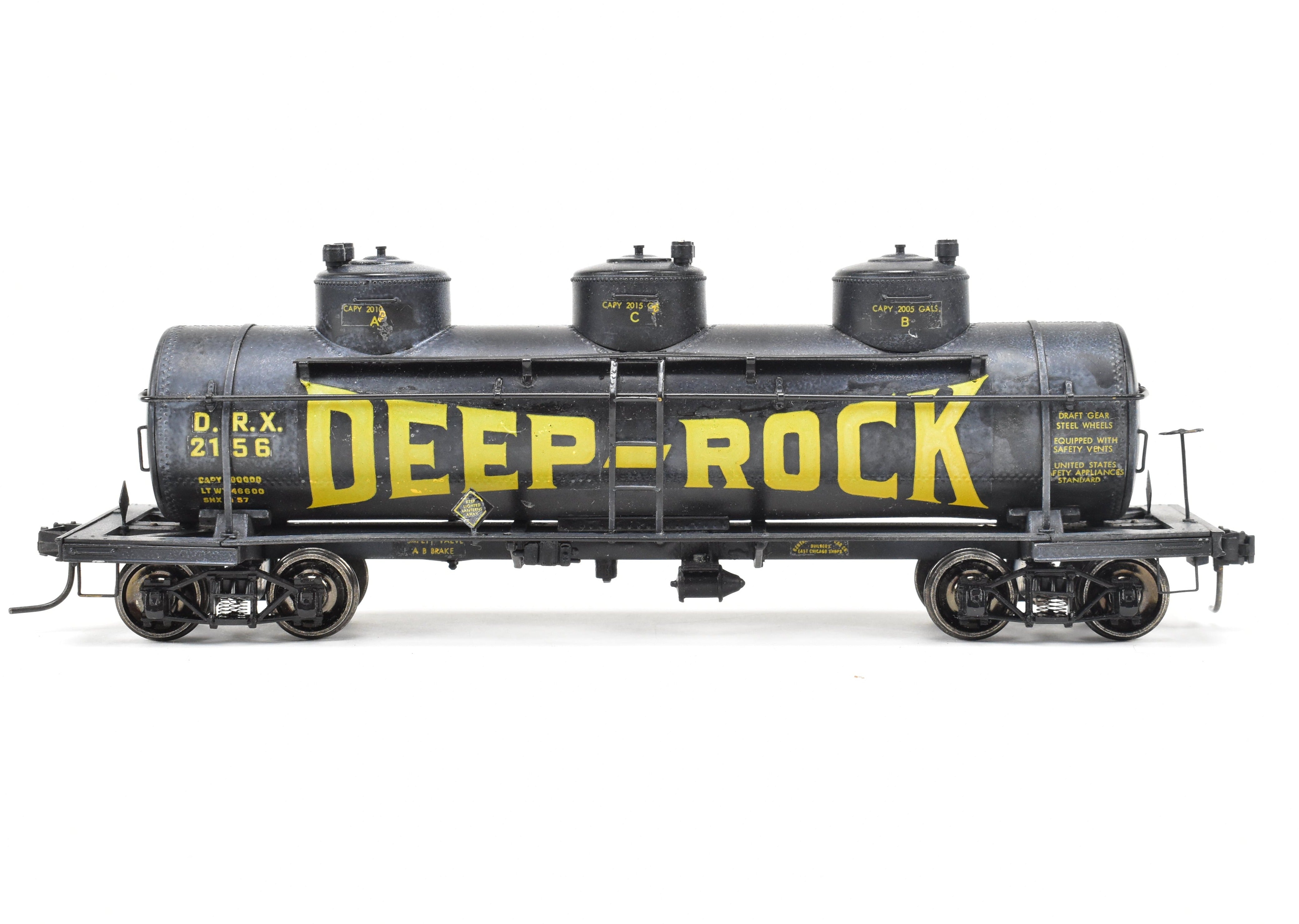 O Scale Brass Deep Rock 3 - Dome Tank Car with Kadee Couplers, No Original Box