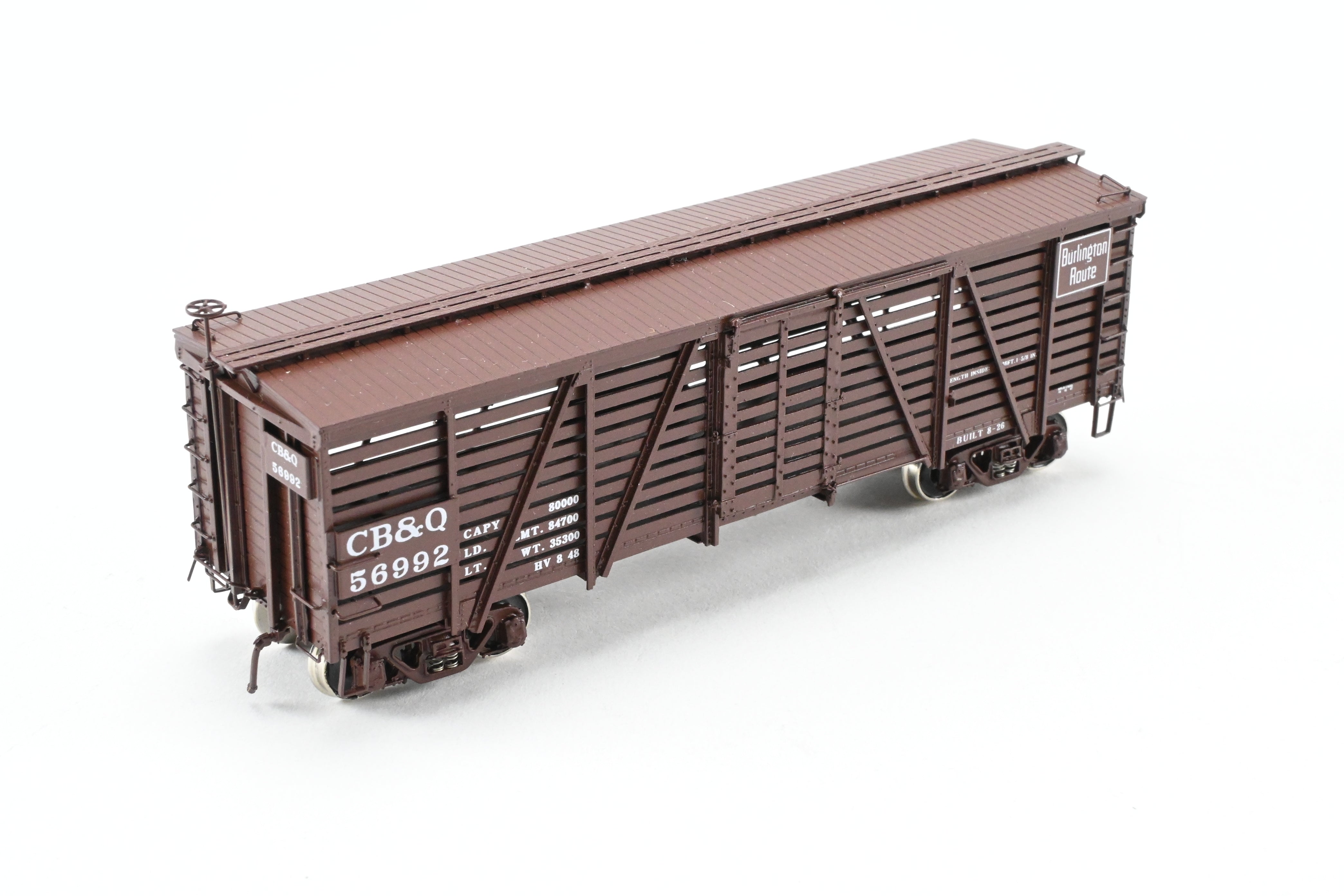 HO Scale Brass Challenger Imports CIL CB&Q - Burlington Route Class SM - 18 36 - Foot Stock Car Freight Product No. 56992