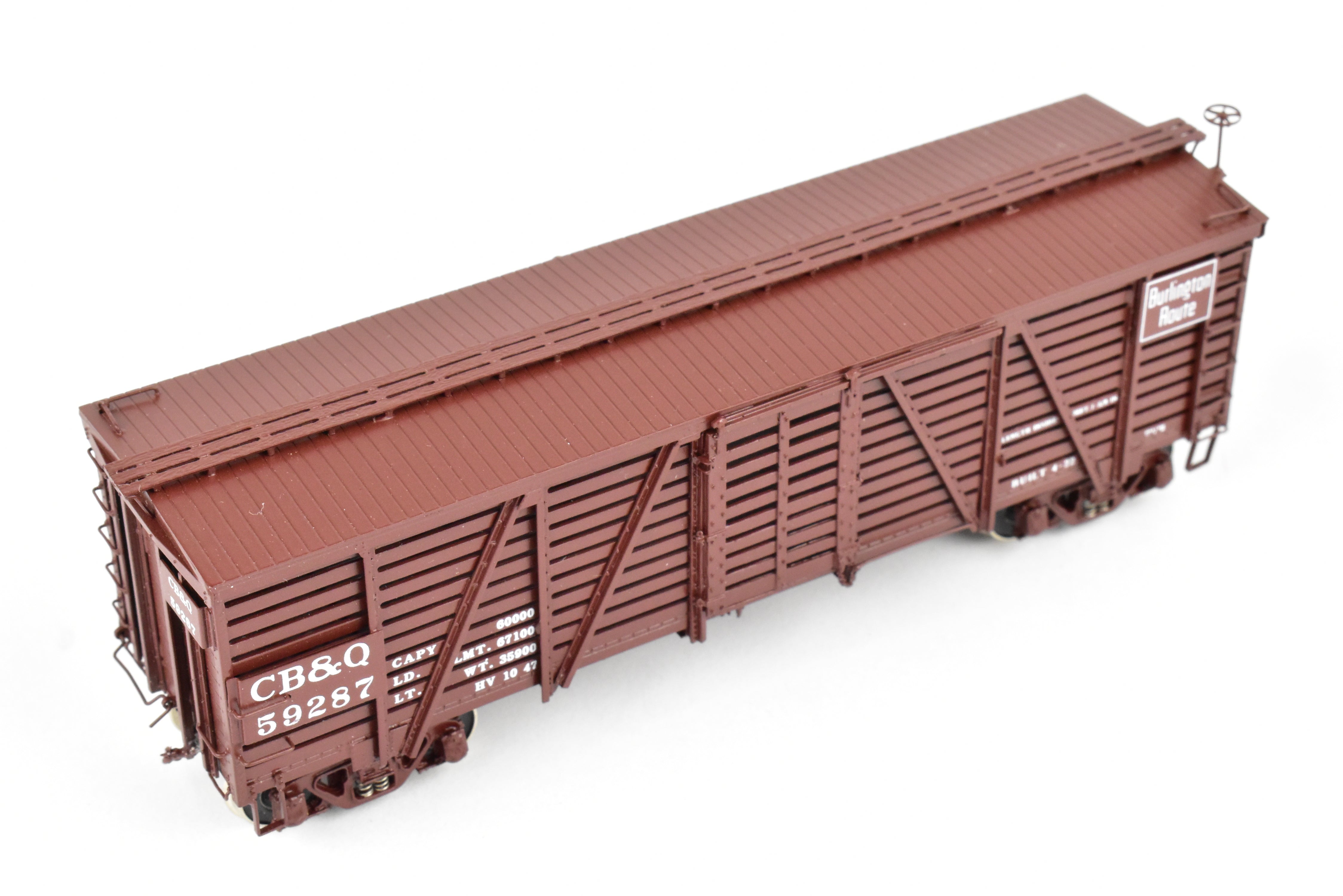 HO Scale Brass Challenger Imports CIL CB&Q - Burlington Route Class SM-16 36-Foot Stock Car Freight Package No. 59287