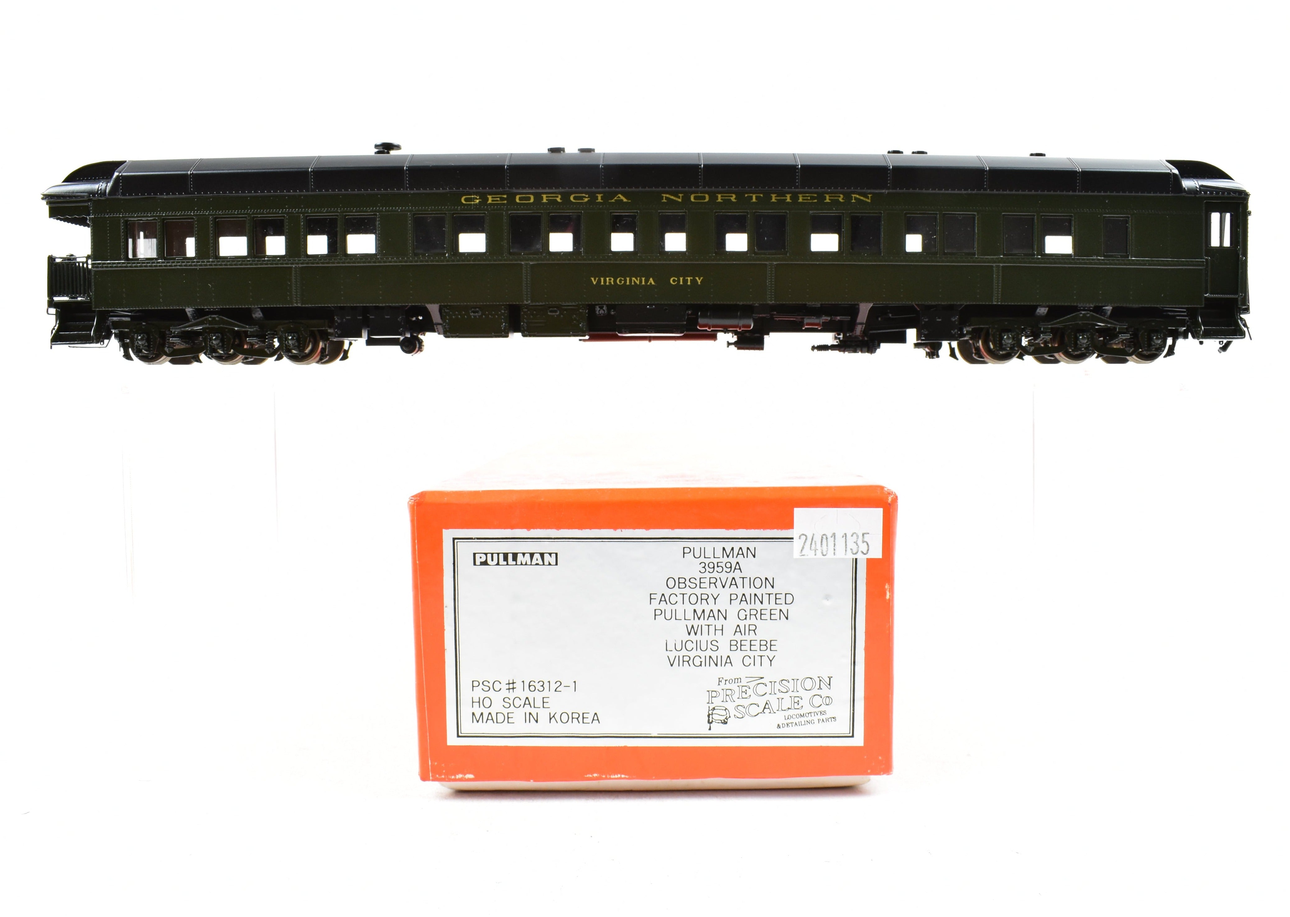 HO Brass Precision Scale Co. Pullman Virginia City Observation Car by Lucius Beebe