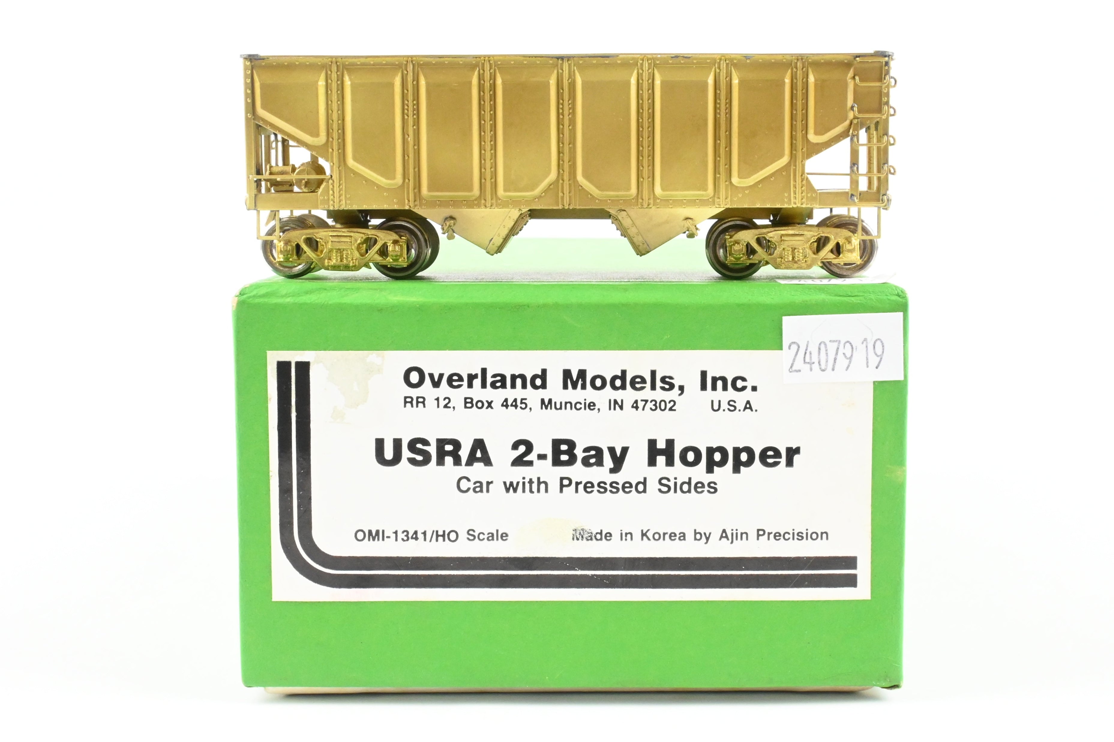 HO Scale Brass Model Train - OMI (Overland Models, Inc.) USRA (United States Railway Administration) 2-Bay Hopper Car with Pressed Sides for Various Roads in the United States
