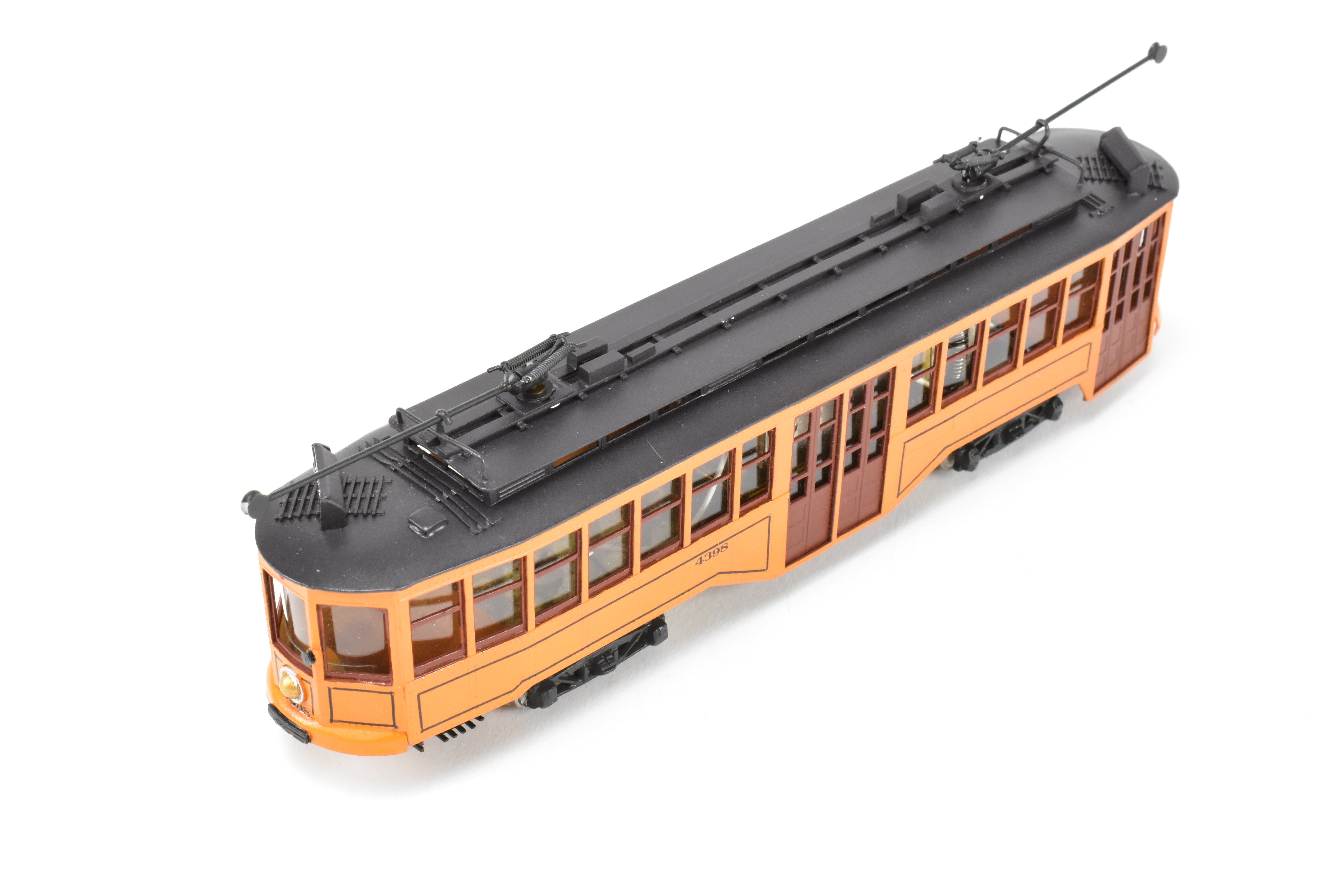 HO Scale Brass Custom-Painted Double-Ended Pittsburgh Railway Co. Jones Trolley Car #4398