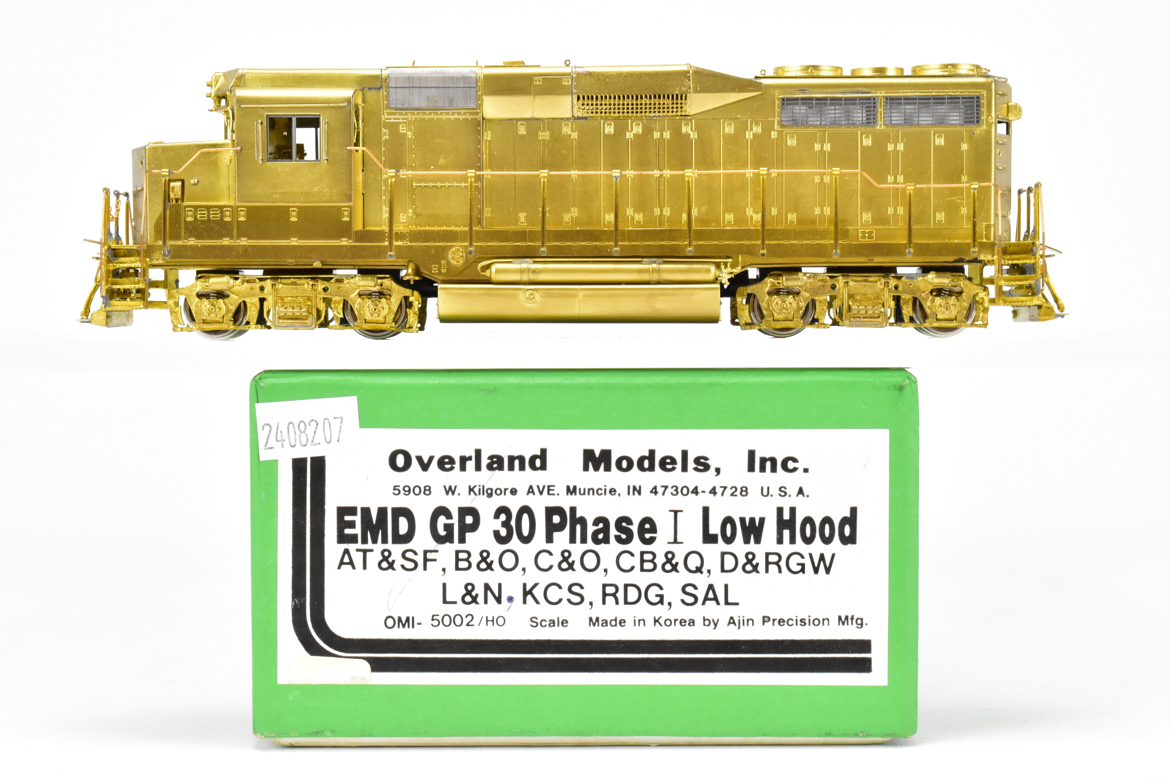HO Scale Brass EMD GP30 Phase I Low Hood Models by Overland Models for Various Roads
