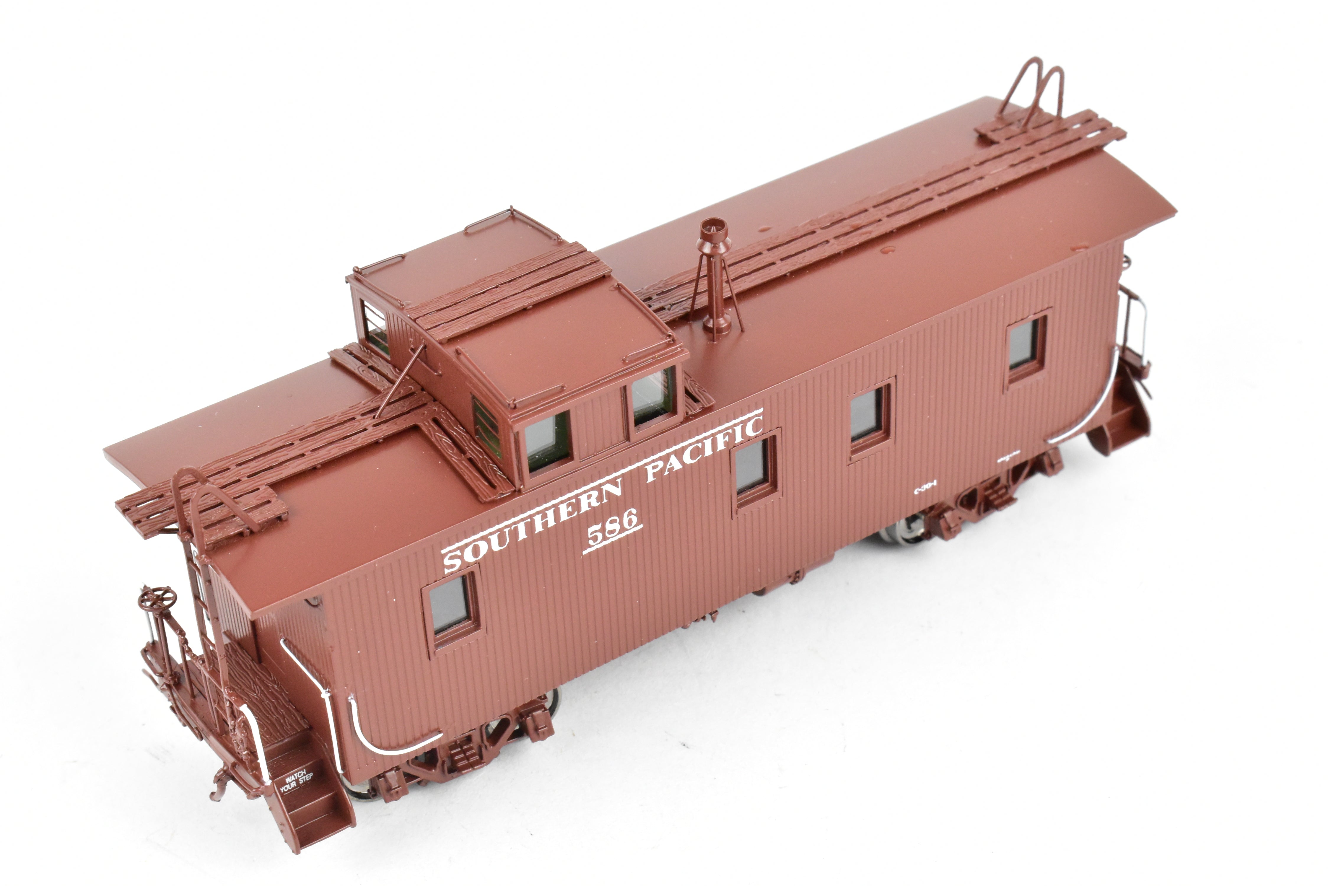 HO Scale Brass Model Train - Southern Pacific Wood Side Caboose, Straight Side Cupola Class C - 30 - 1 FP No. 586 by Challenger Imports