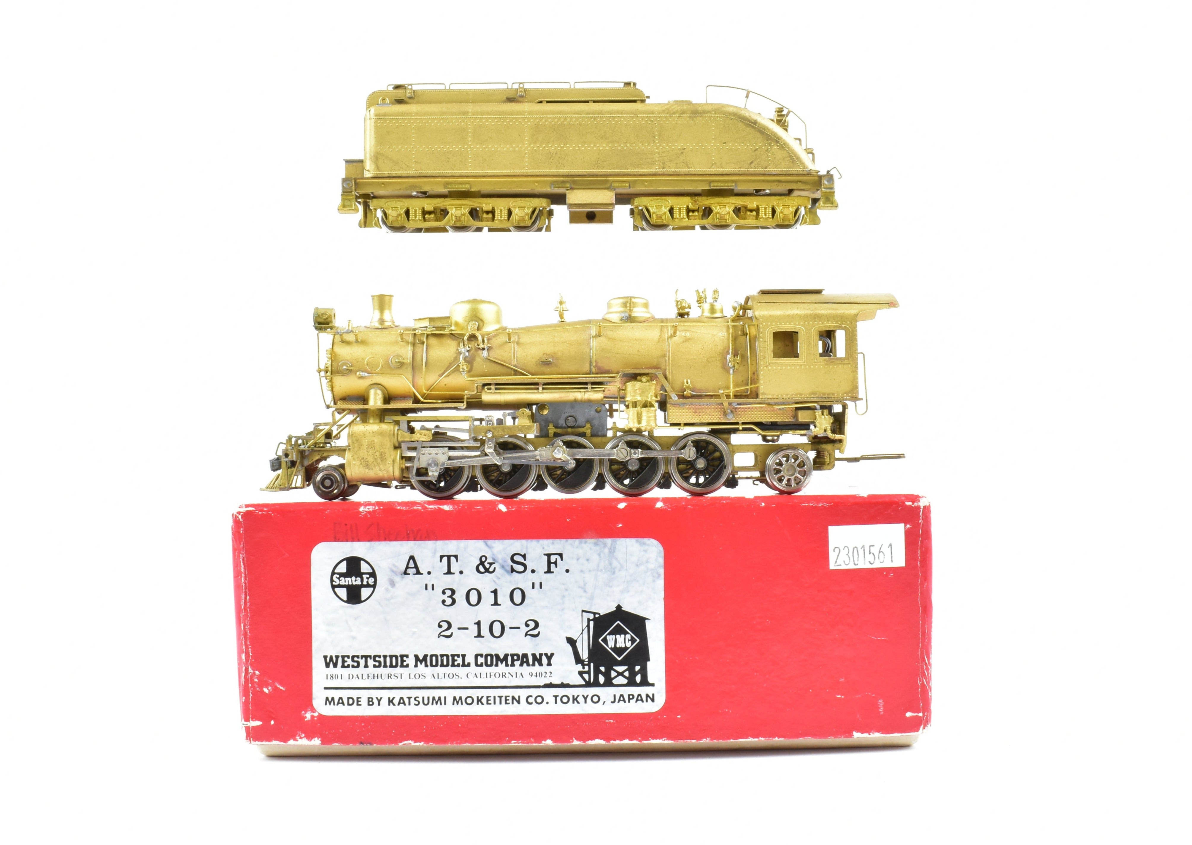 HO Scale Brass ATSF - Santa Fe 3010 2-10-2 Model by Westside Model Co.