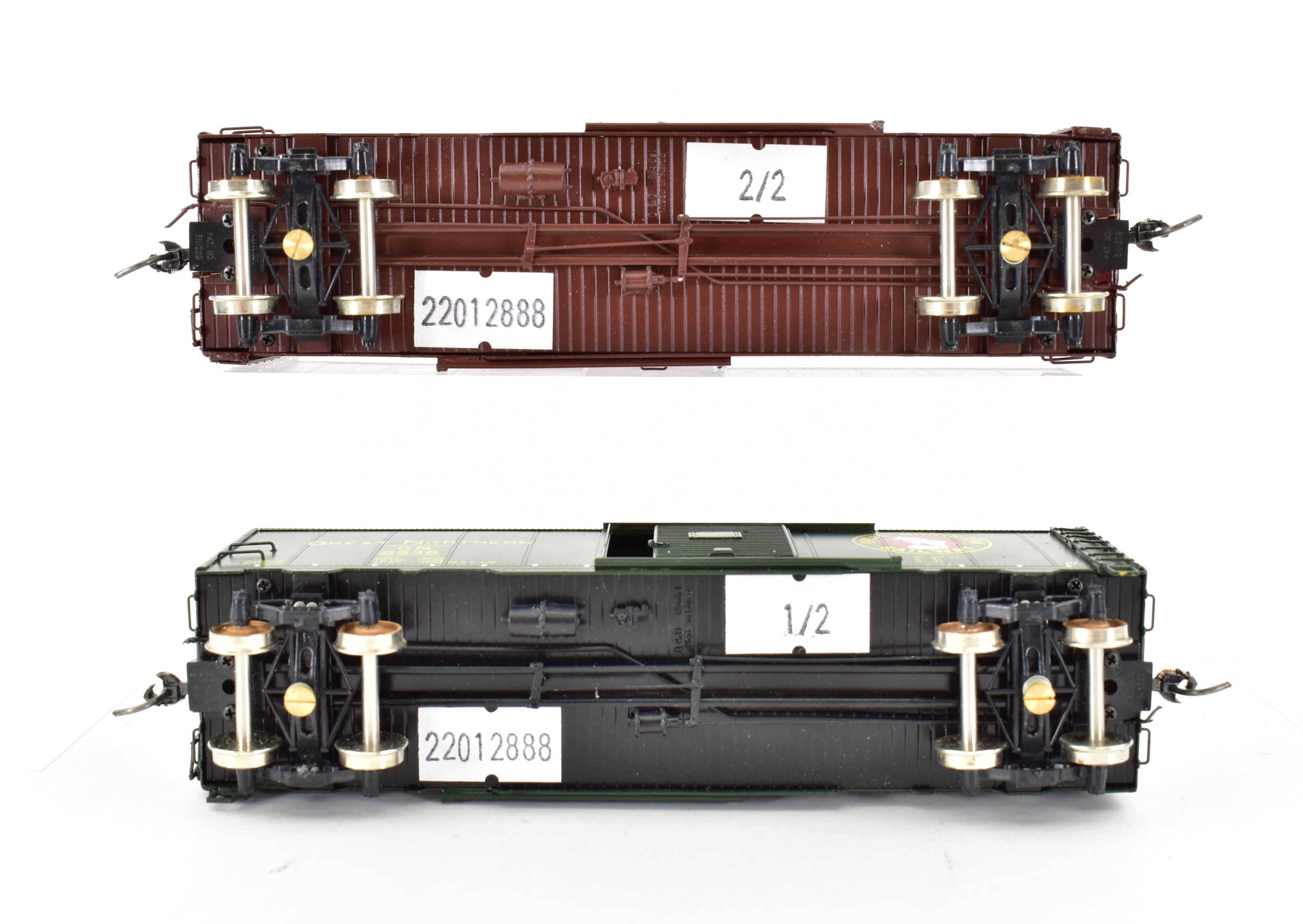 HO Scale Brass Precision Scale Co. (PSC) Great Northern (GN) 40-Foot Single Door Boxcars (Set of 2) - Without Original Boxes